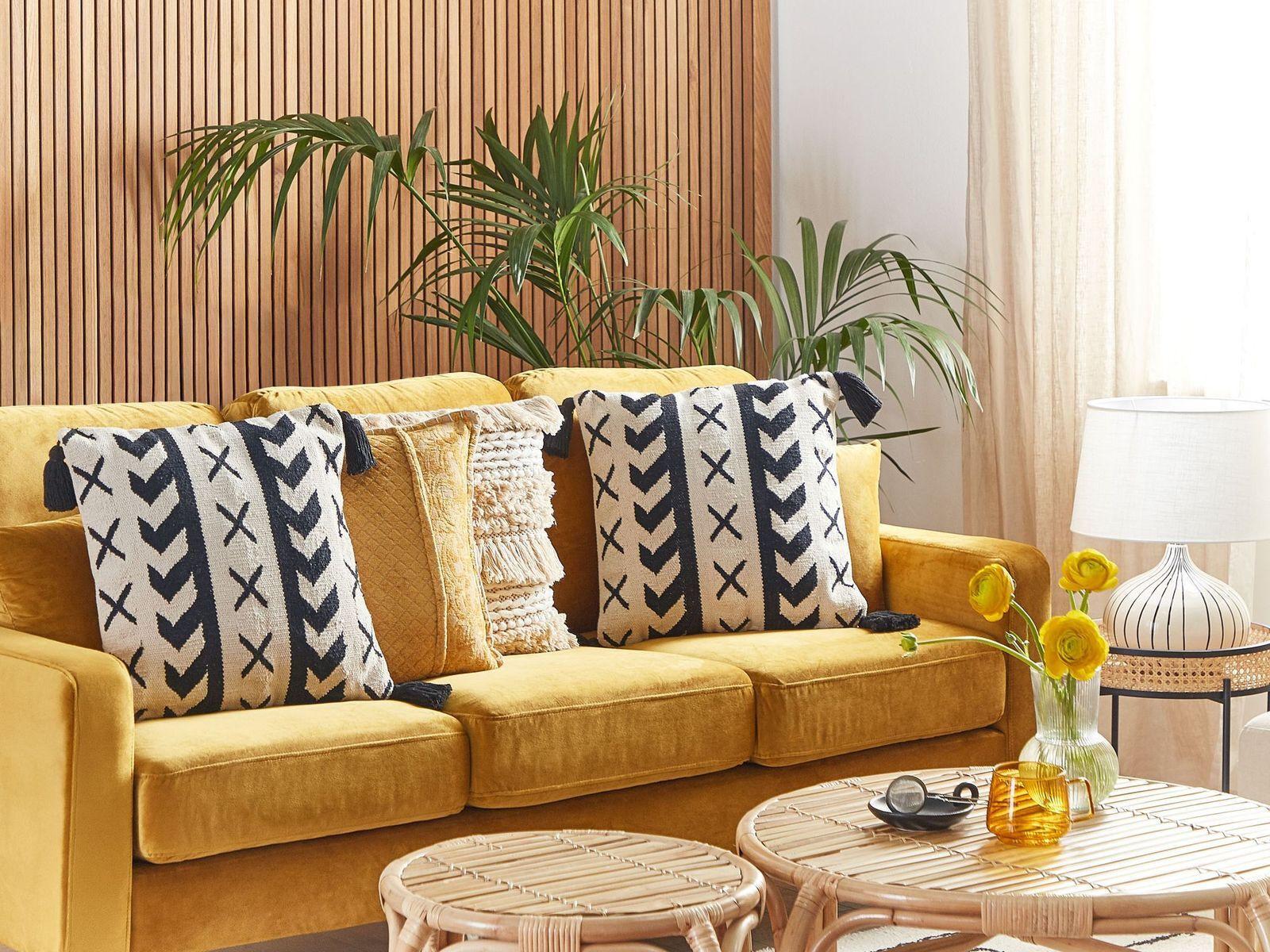 Beliani Dekokissen aus Baumwolle Klassisch DEADNETTLE