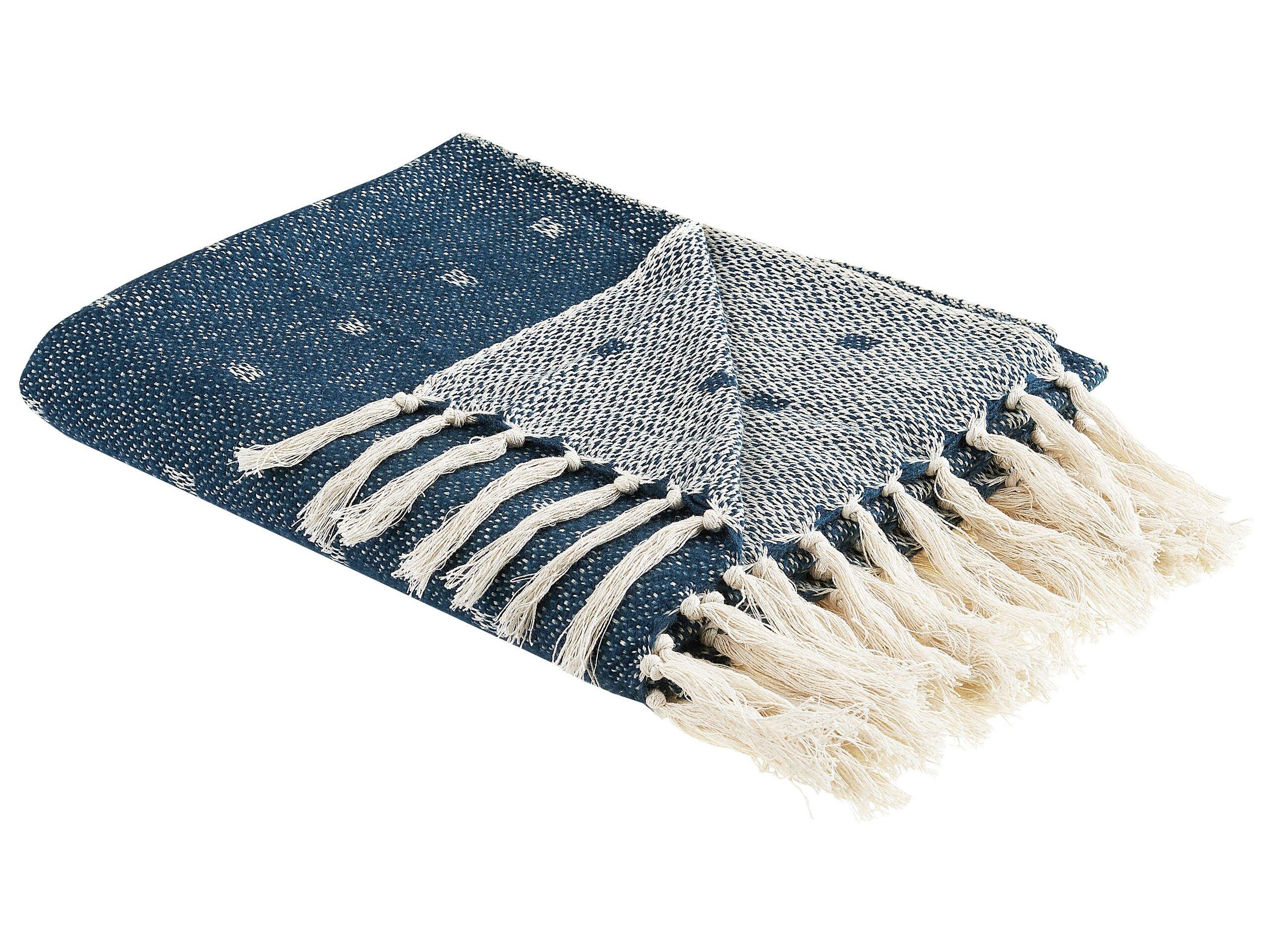 Beliani Kuscheldecke aus Baumwolle Klassisch TAARI