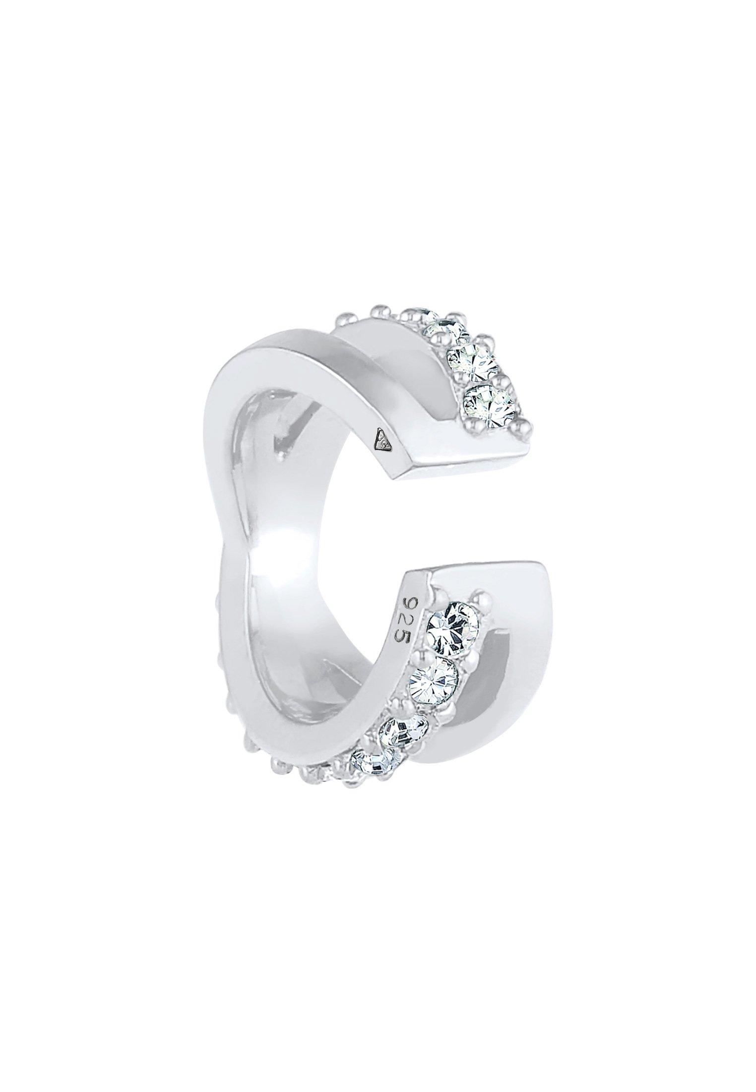 Elli Ohrringe Earcuff Gekreuzt Kristalle 925 Silber
