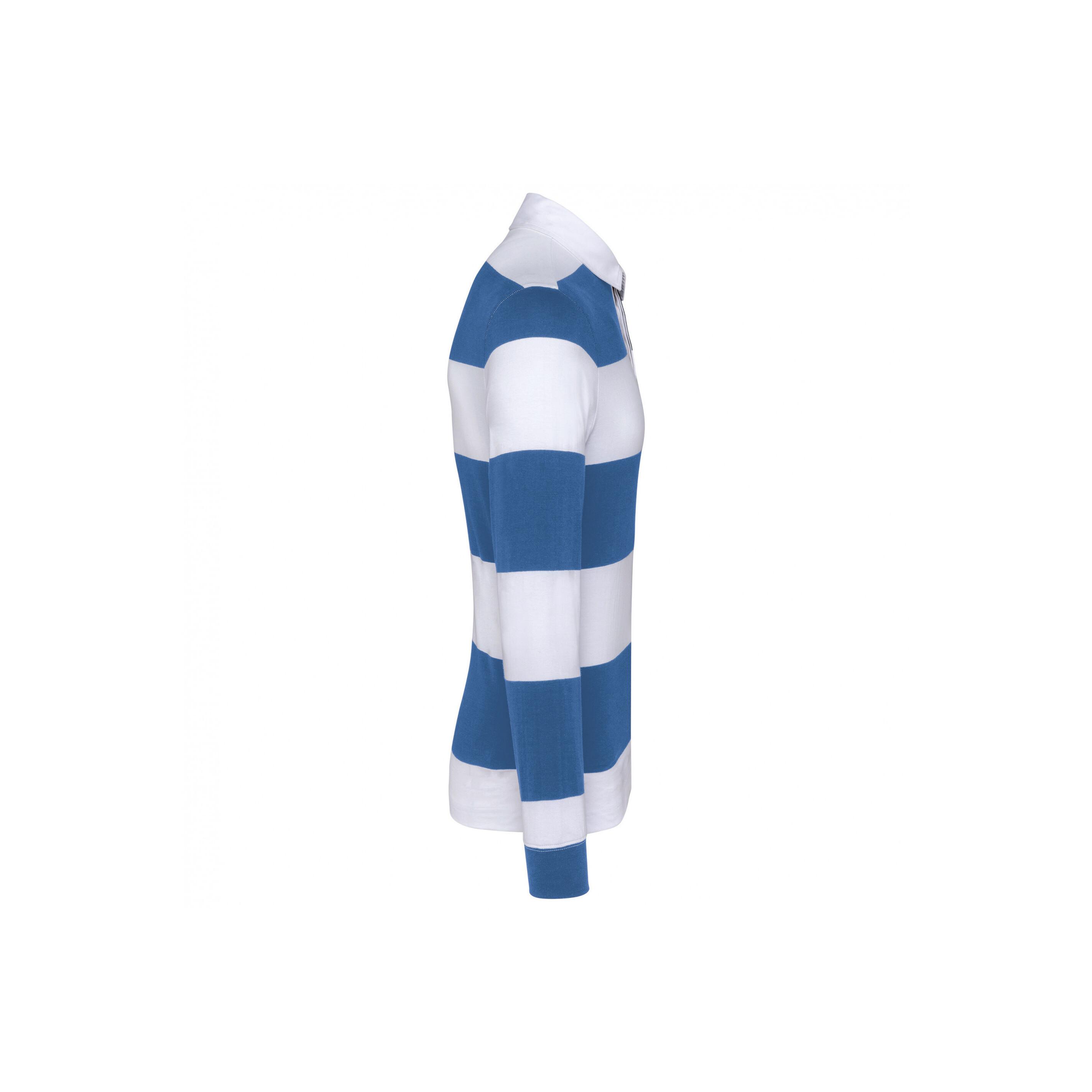 Kariban Gestreiftes Langarm Poloshirt