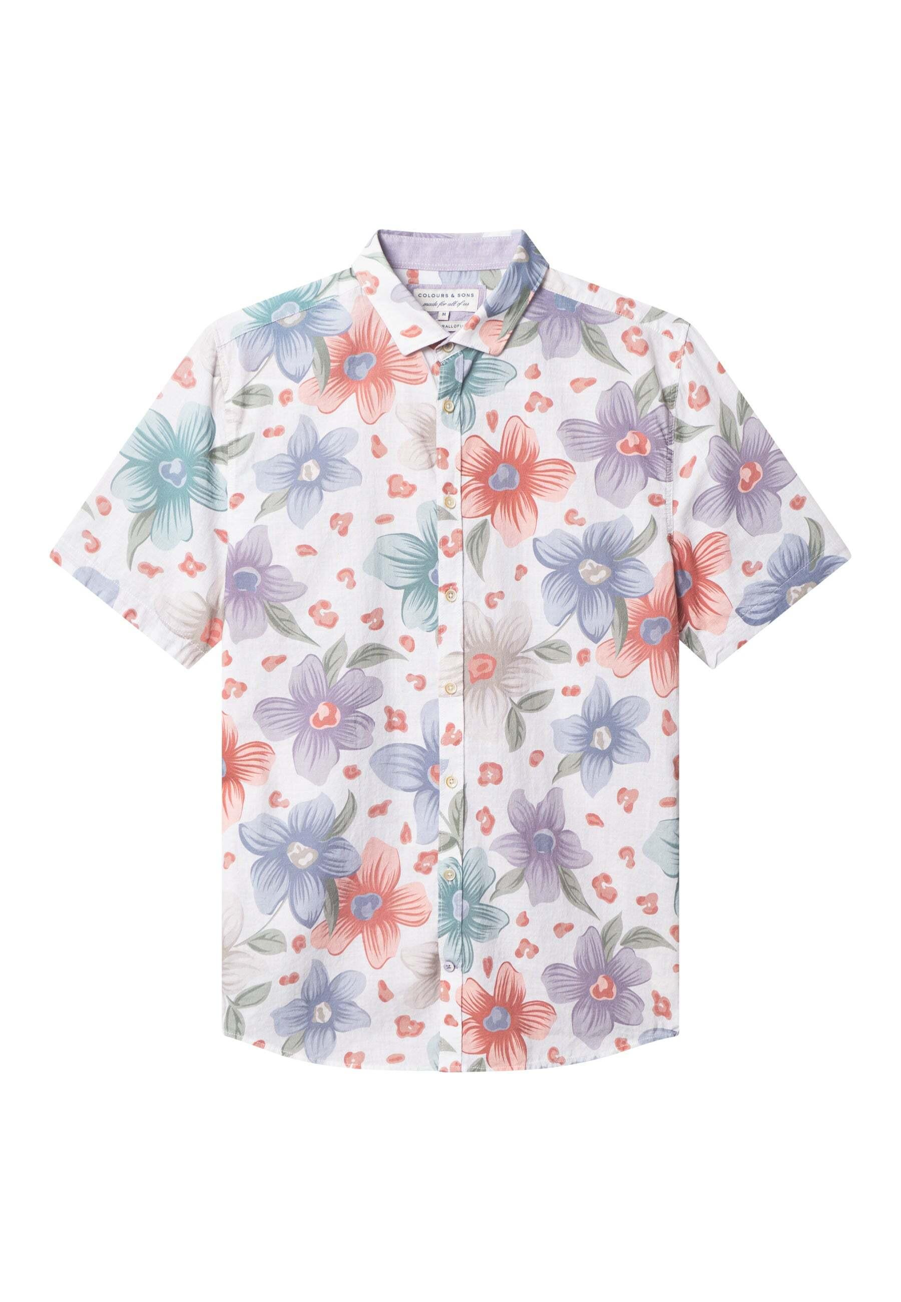 Colours & Sons Kurzarmhemd mit Blumenmuster