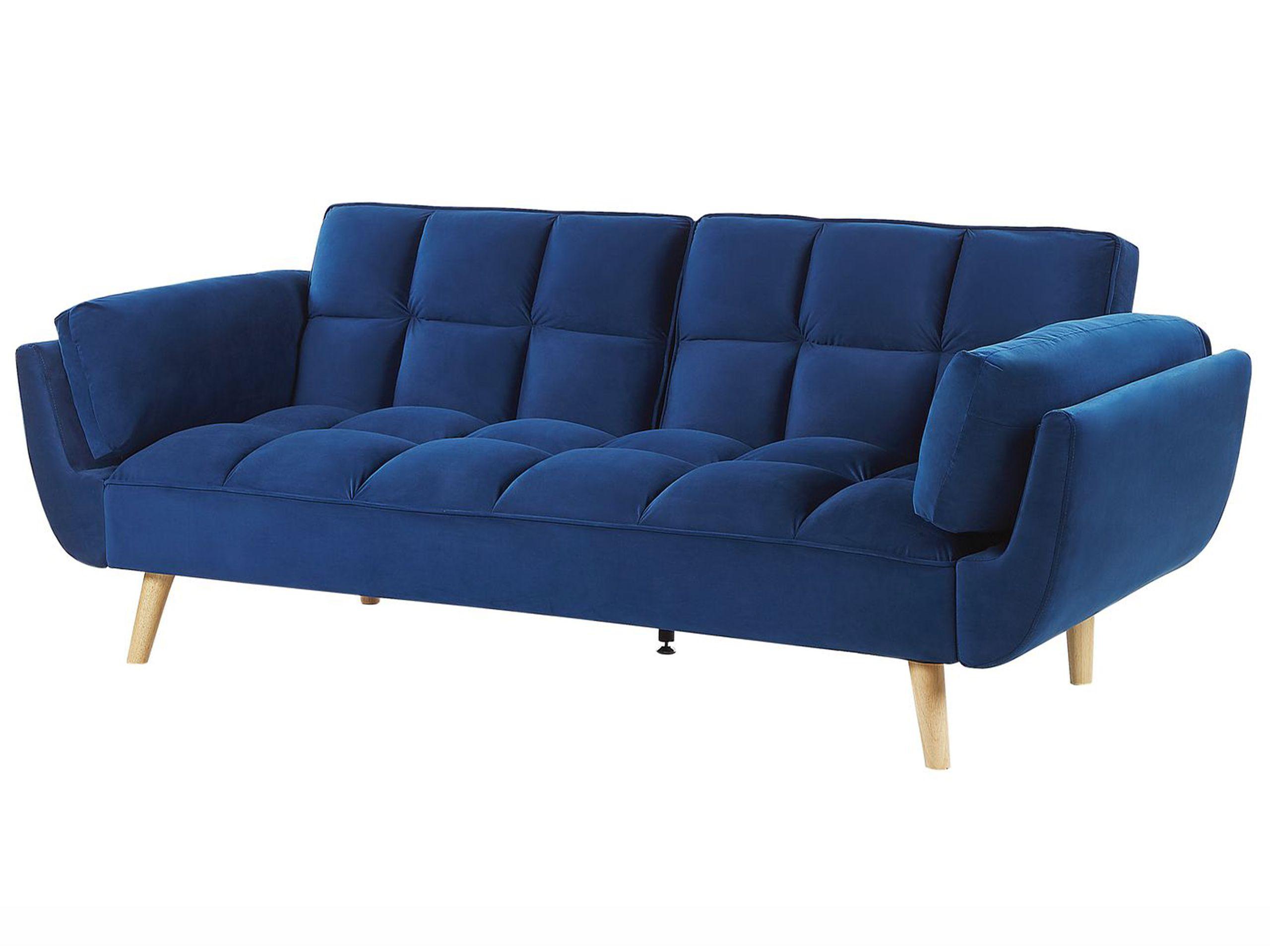 Beliani Schlafsofa aus Samtstoff Retro ASBY
