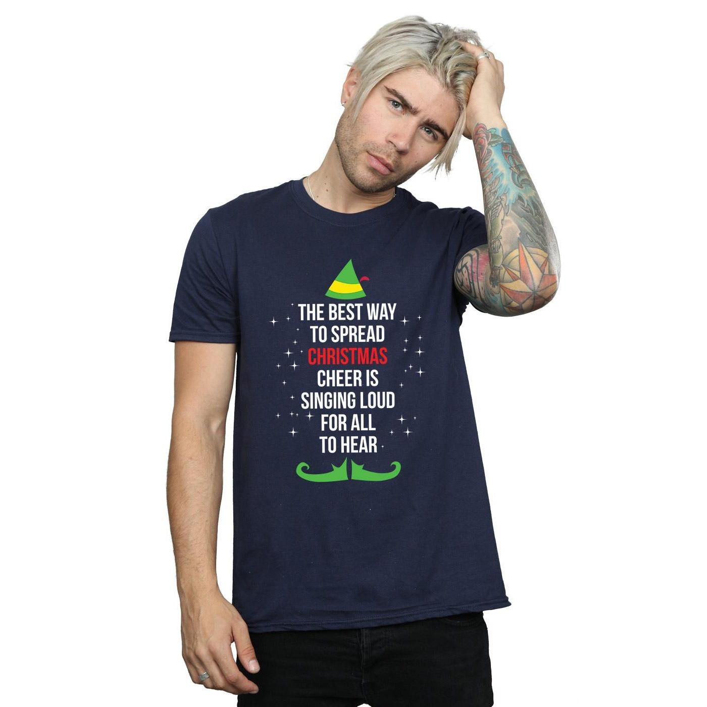 Elf Christmas Cheer Print T-Shirt