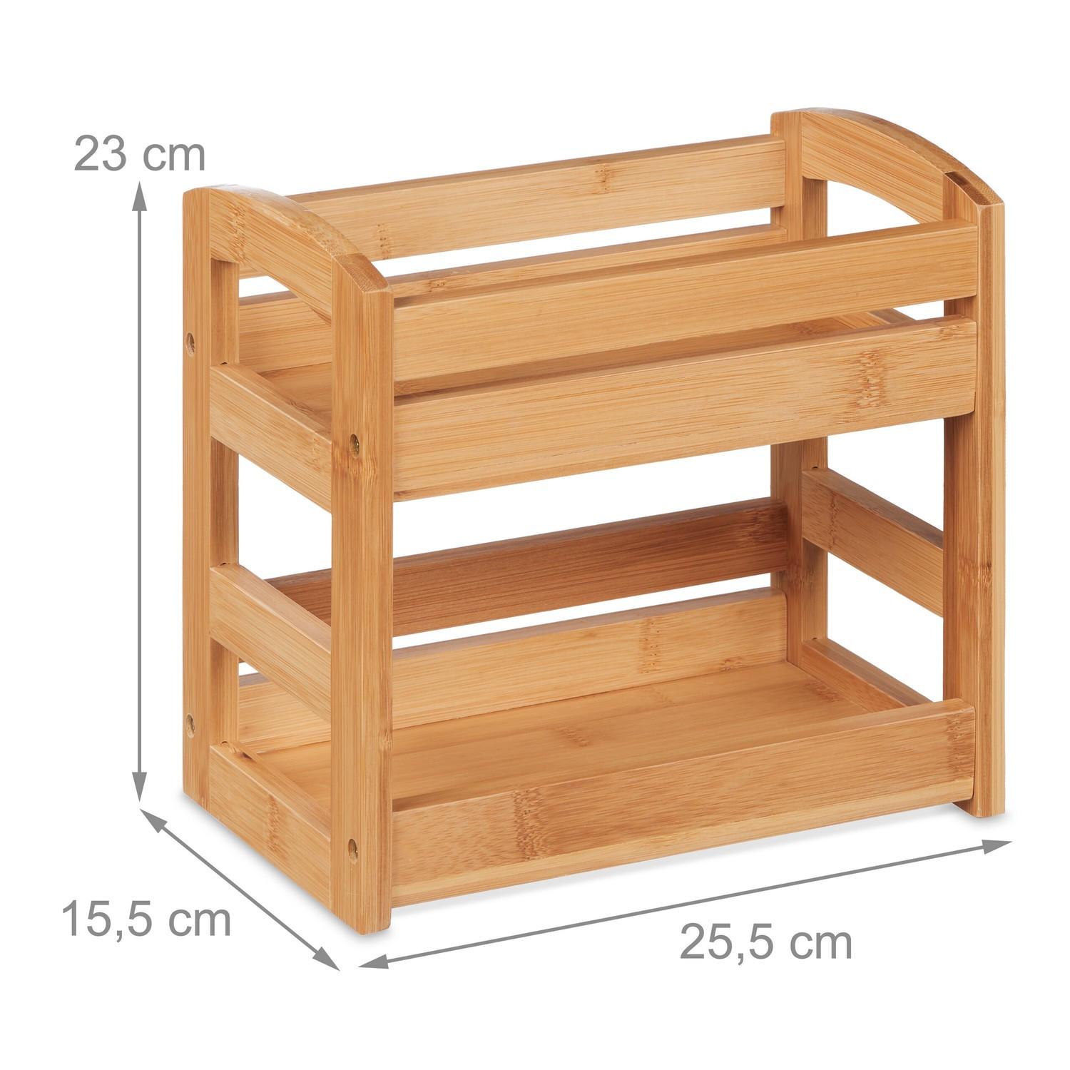 B2X Gewürzregal aus Bambus mit 2 Regalen