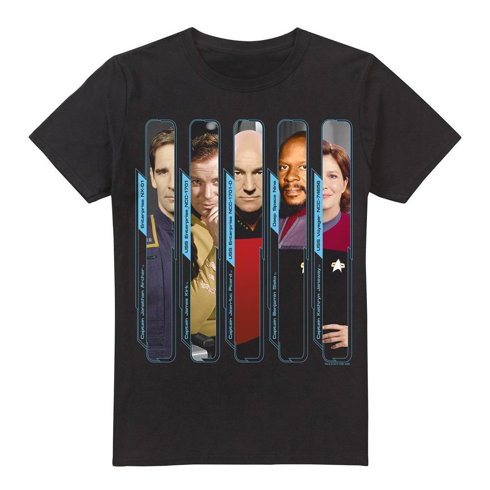 Star Trek The Captains Bedrucktes Kurzarm T-Shirt