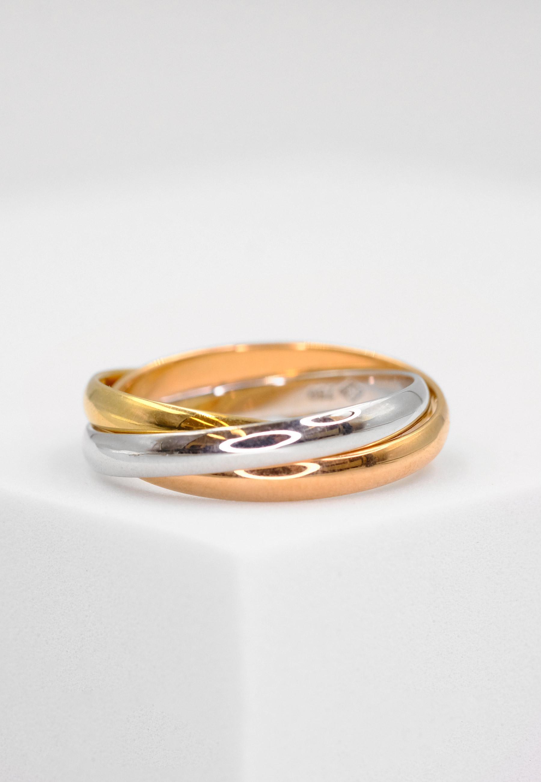 MUAU Schmuck ring Tricolor Weiss-/Gelb-/Rotgold 750