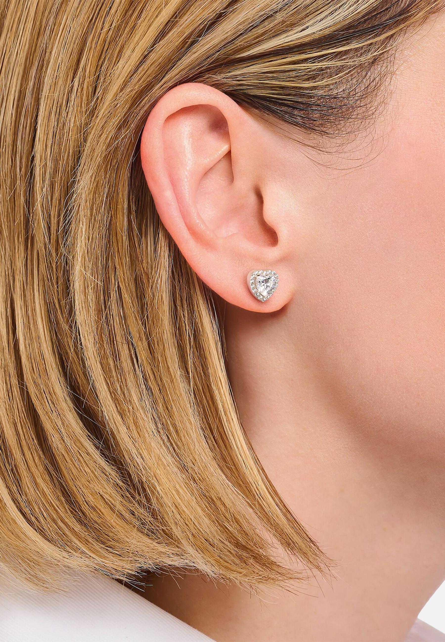 Thomas Sabo Ohrstecker Herzform Weiß Zirkonia