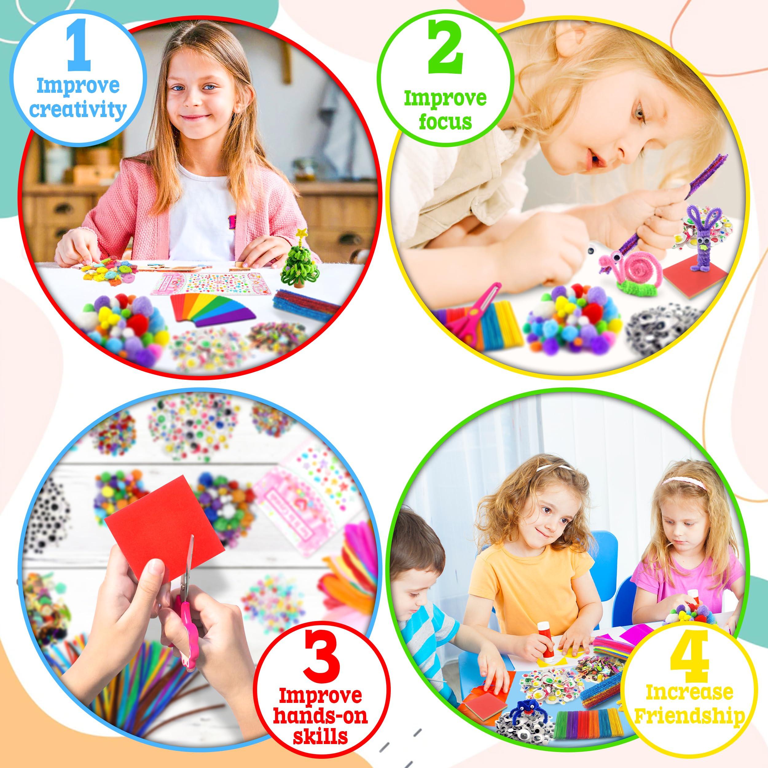 Activity-board 3000+Pcs Craft Kit enthält Pompoms, Pfeifenreiniger, Scrapbooking