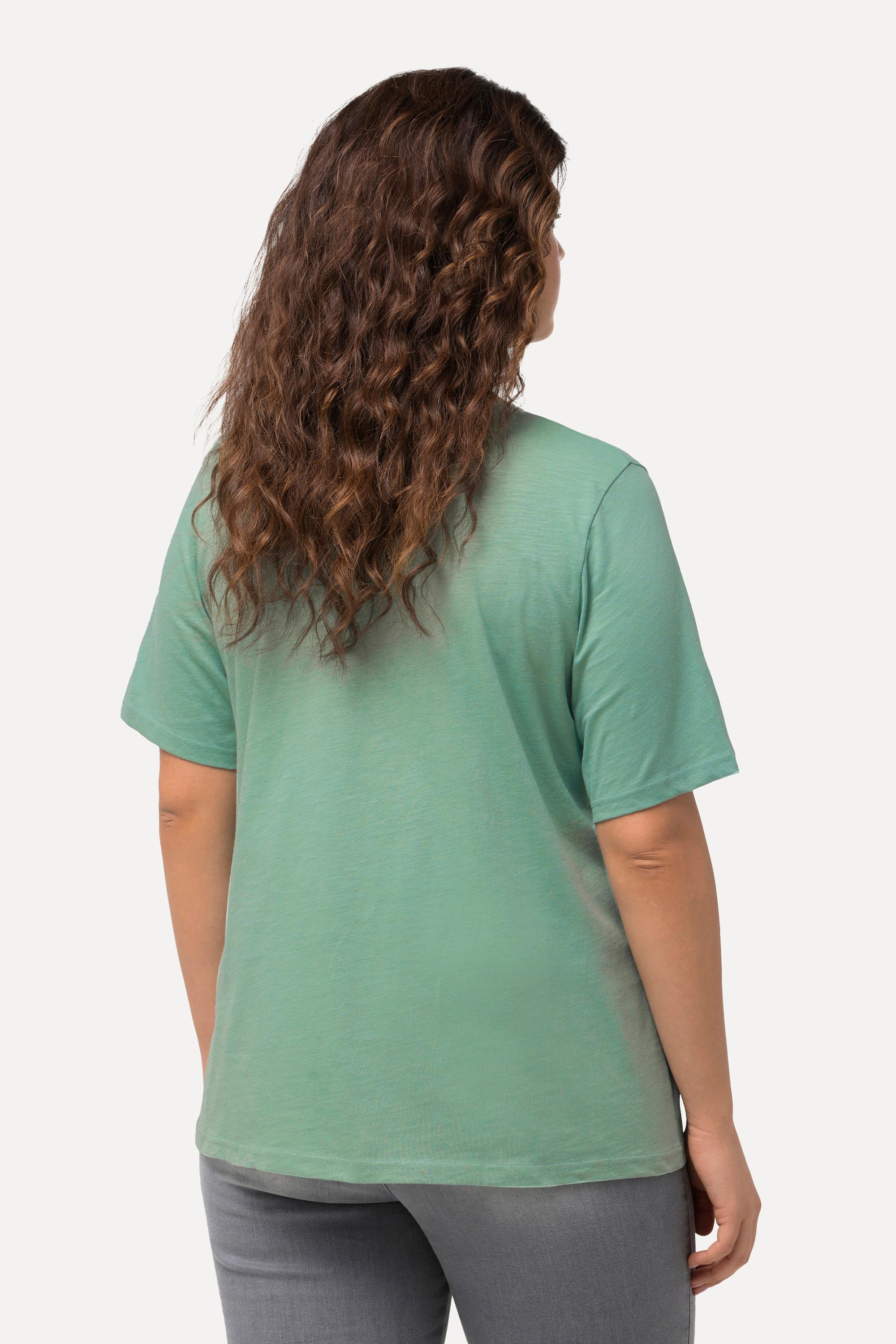 Ulla Popken Ananas Print Rundhals Halbarm T-Shirt