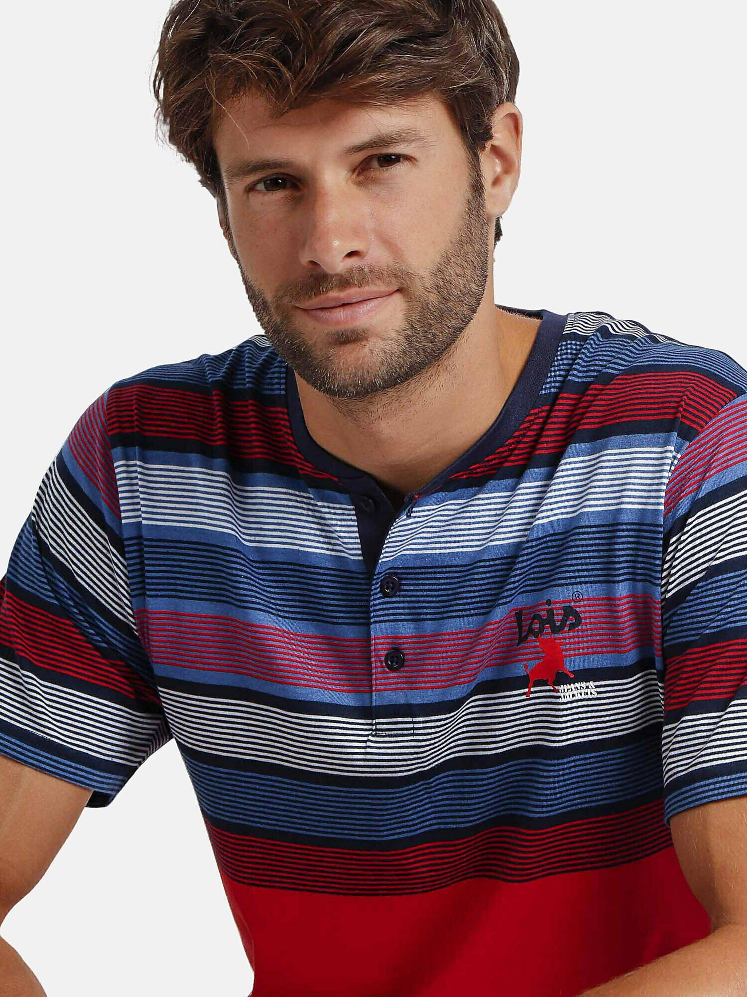 Admas Pyjama Hausanzug Shorts Polo Strings Lois