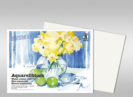 Ursus URSUS Aquarellpapier 18x24cm 9310000 200g, weiss 10 Blatt