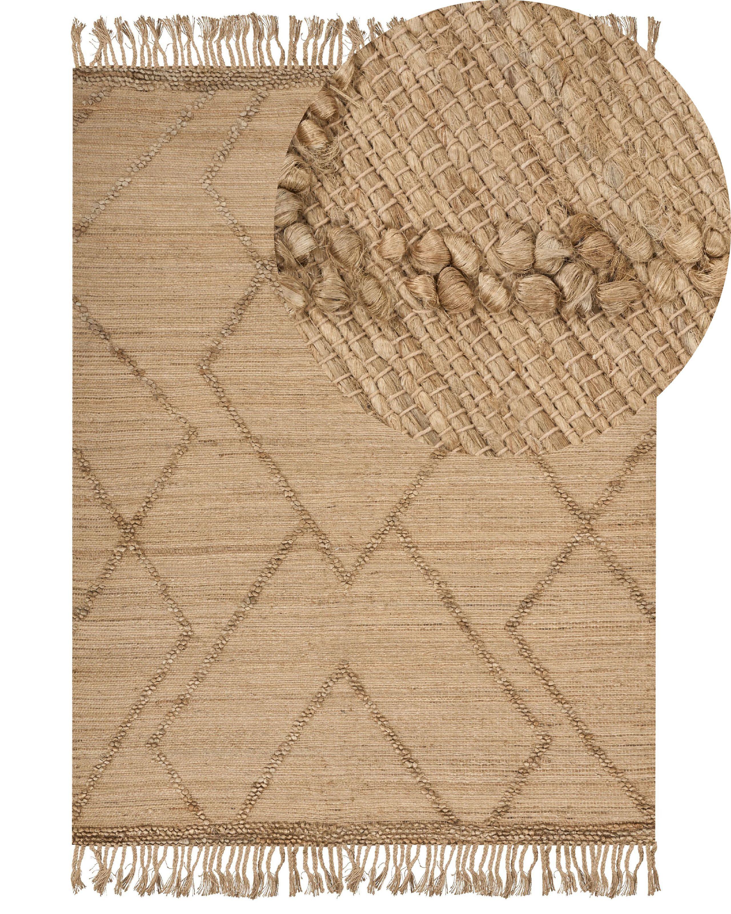 Beliani Teppich aus Jute Boho HANDERE