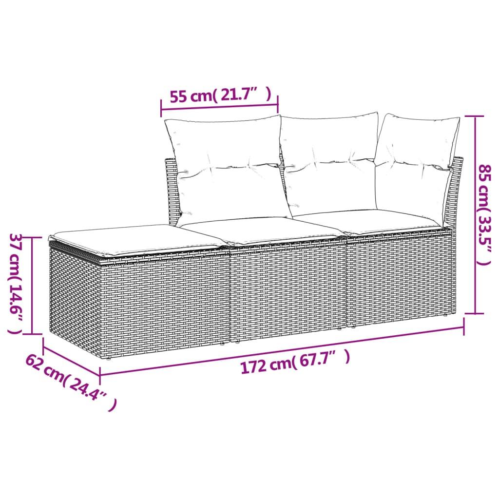 VidaXL Garten sofagarnitur poly-rattan