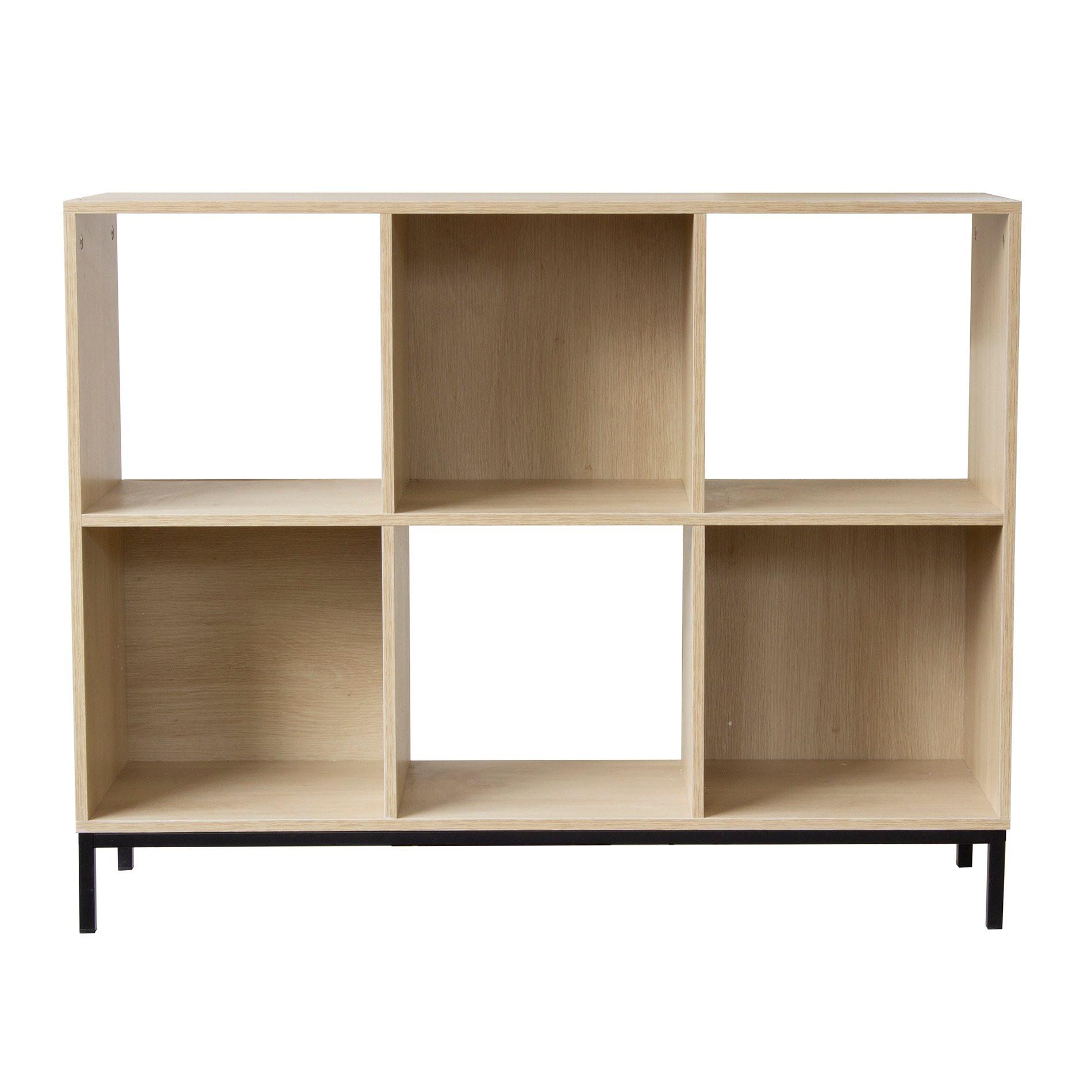 Calicosy Regal mit 6 Fächern und metallbeinen