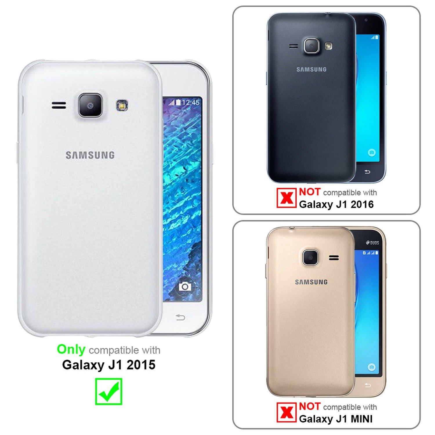 Cadorabo Hülle für Samsung Galaxy J1 2015 Standfunktion, Kartenfach