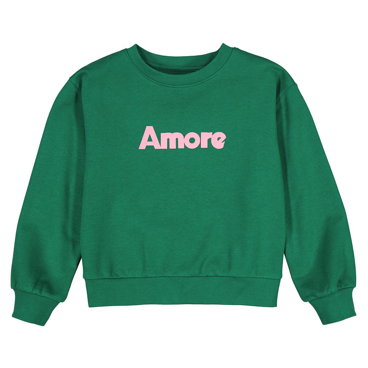 La Redoute Collections Rundhals-Sweatshirt mit Schriftzug Amore