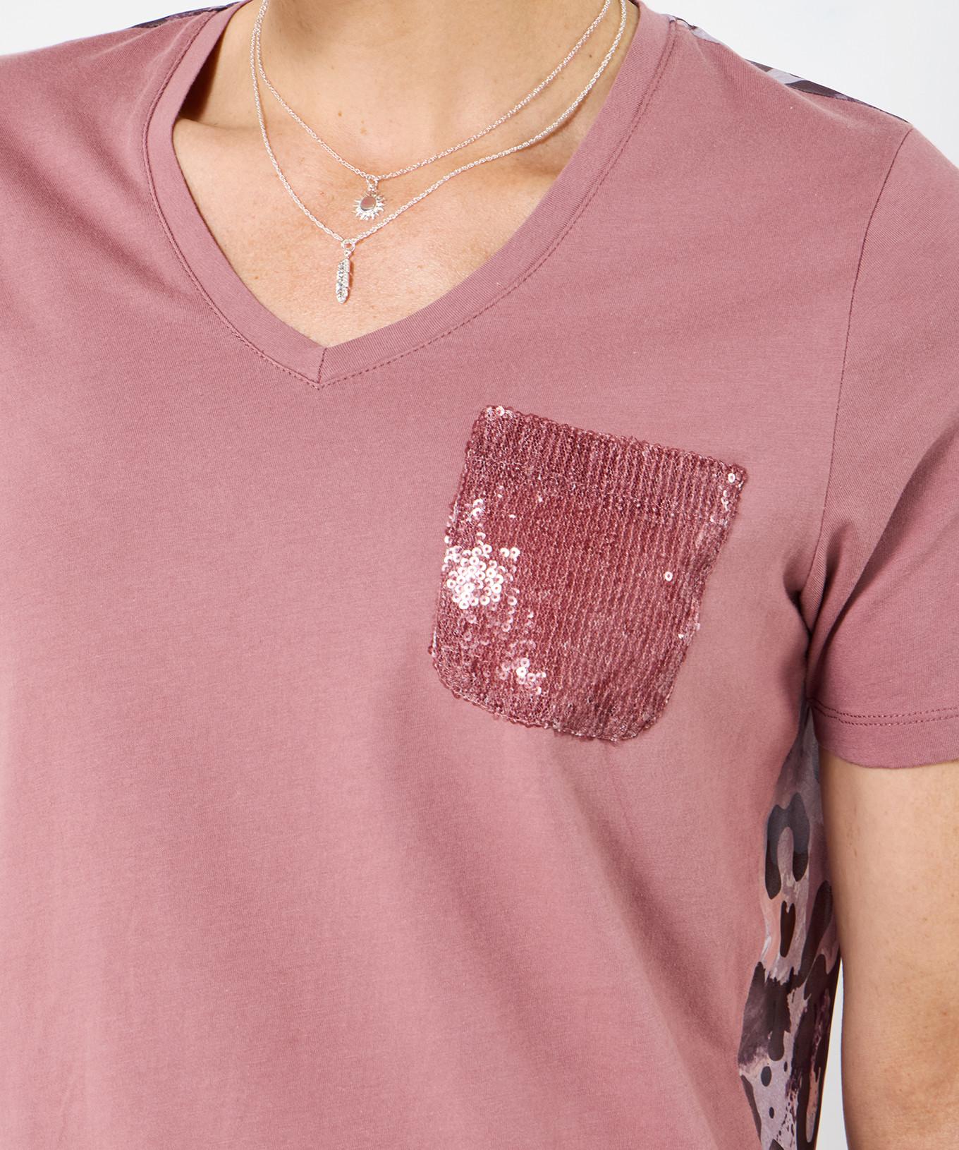 Joe Browns Blassrosa T-Shirt mit gewebter Rückseite