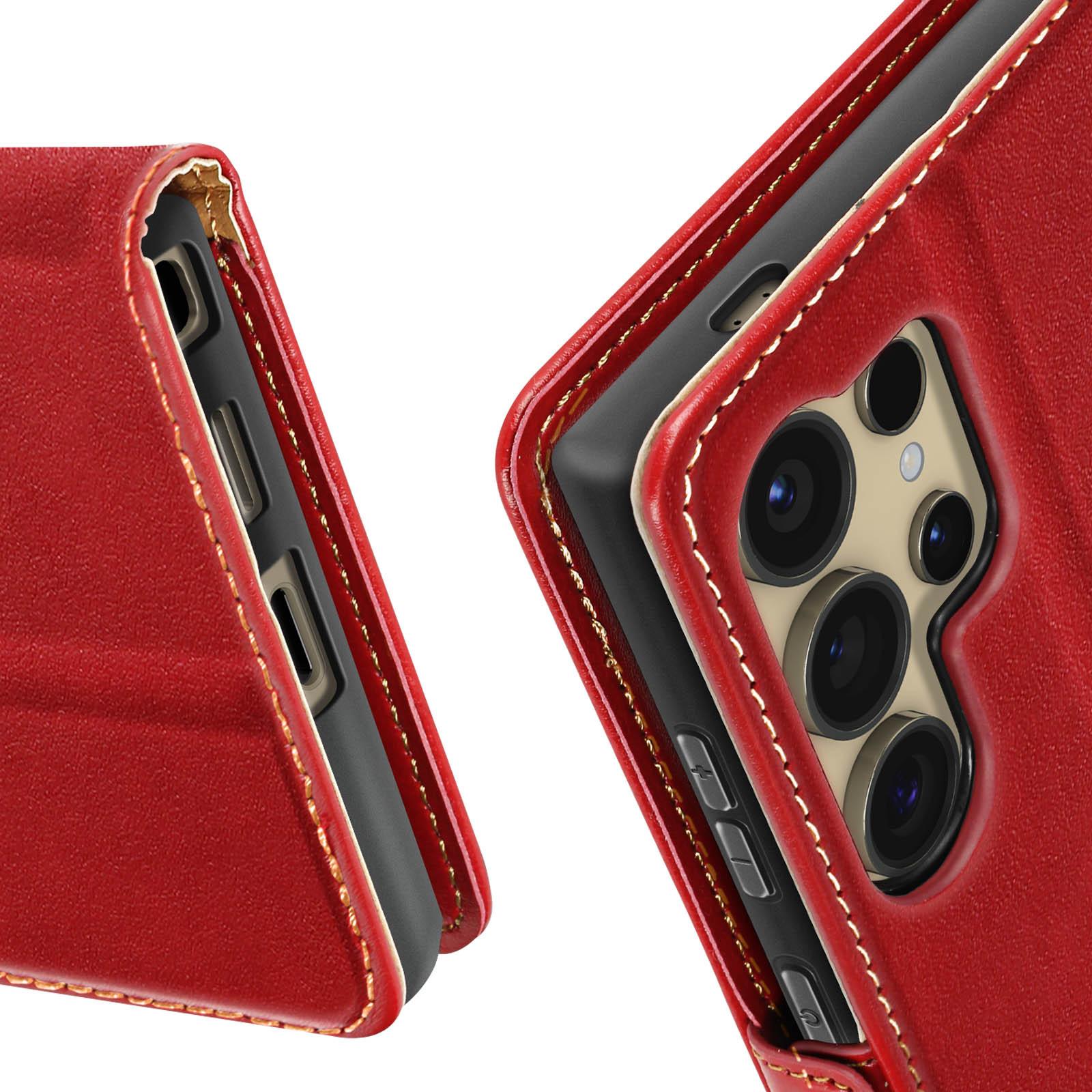 Avizar Samsung S24 Ultra Wallet Hülle Rot