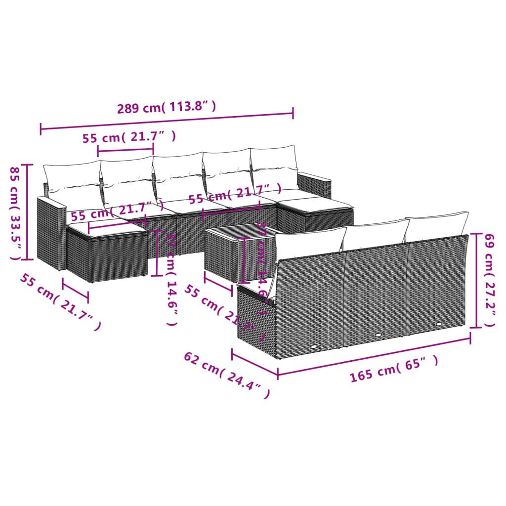 VidaXL Garten sofagarnitur poly-rattan