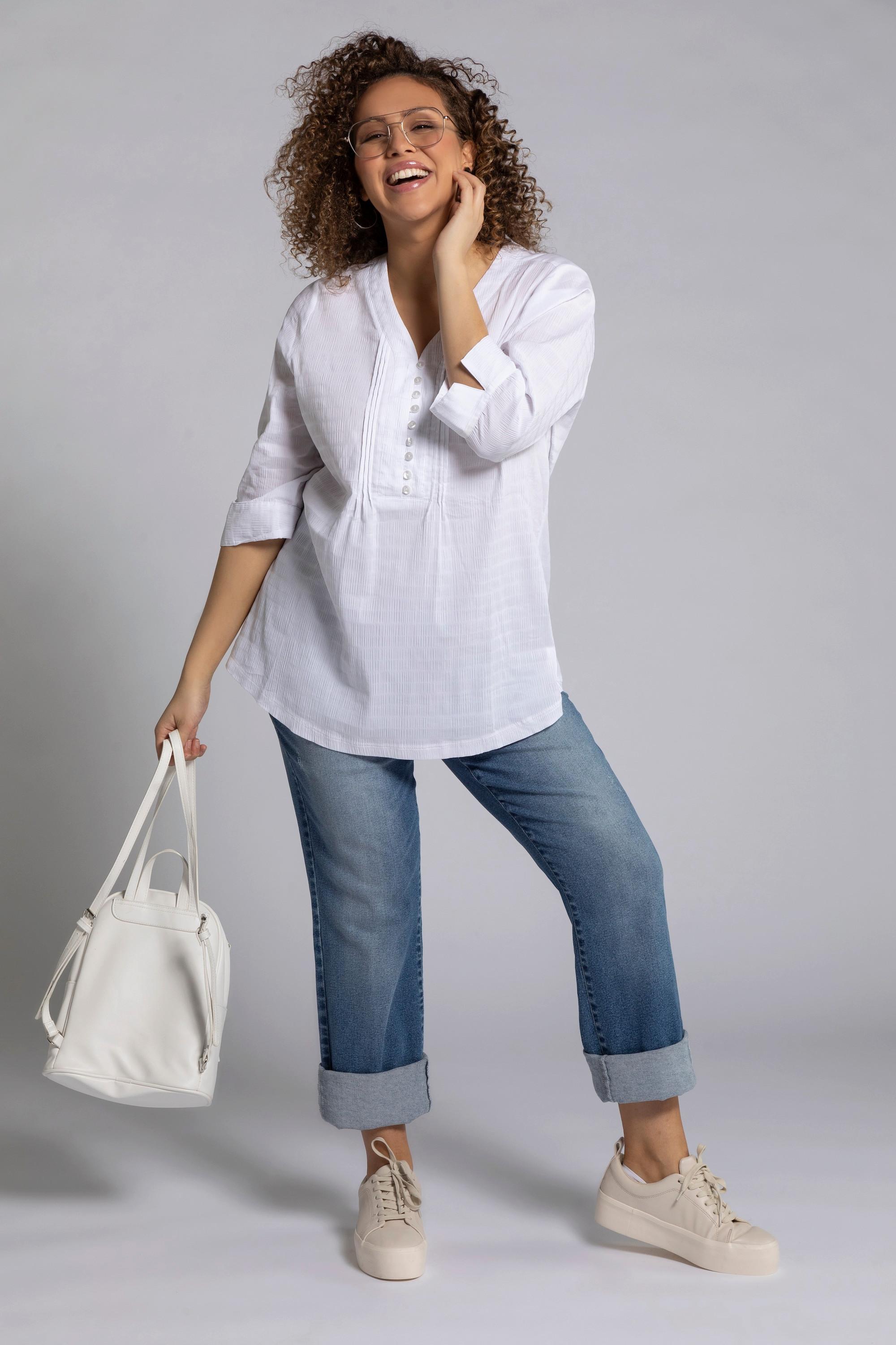 Ulla Popken Bubble Tunika Biesen 3/4 Arm