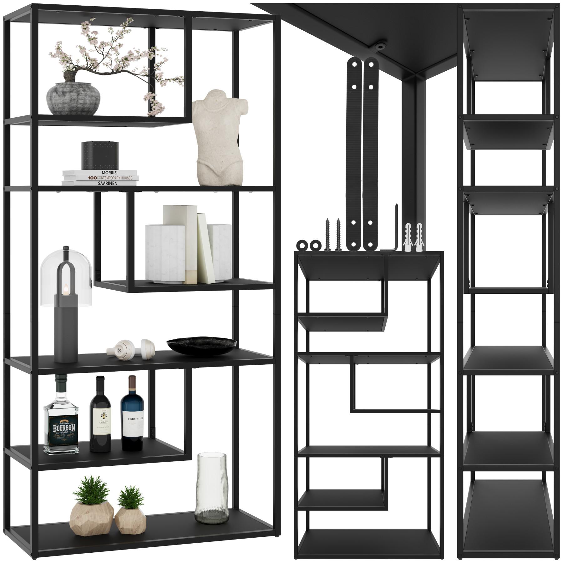 Tectake Standregal Venda mit 6 Fächern, Industrial-Look, 85x35x188cm