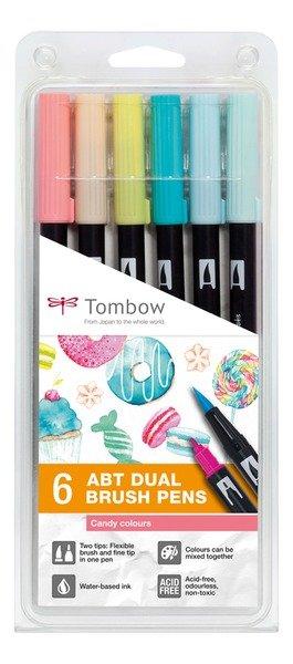 Tombow TOMBOW ABT Dual Brush Pen ABT-6P-4 Candy Colours 6 Stück