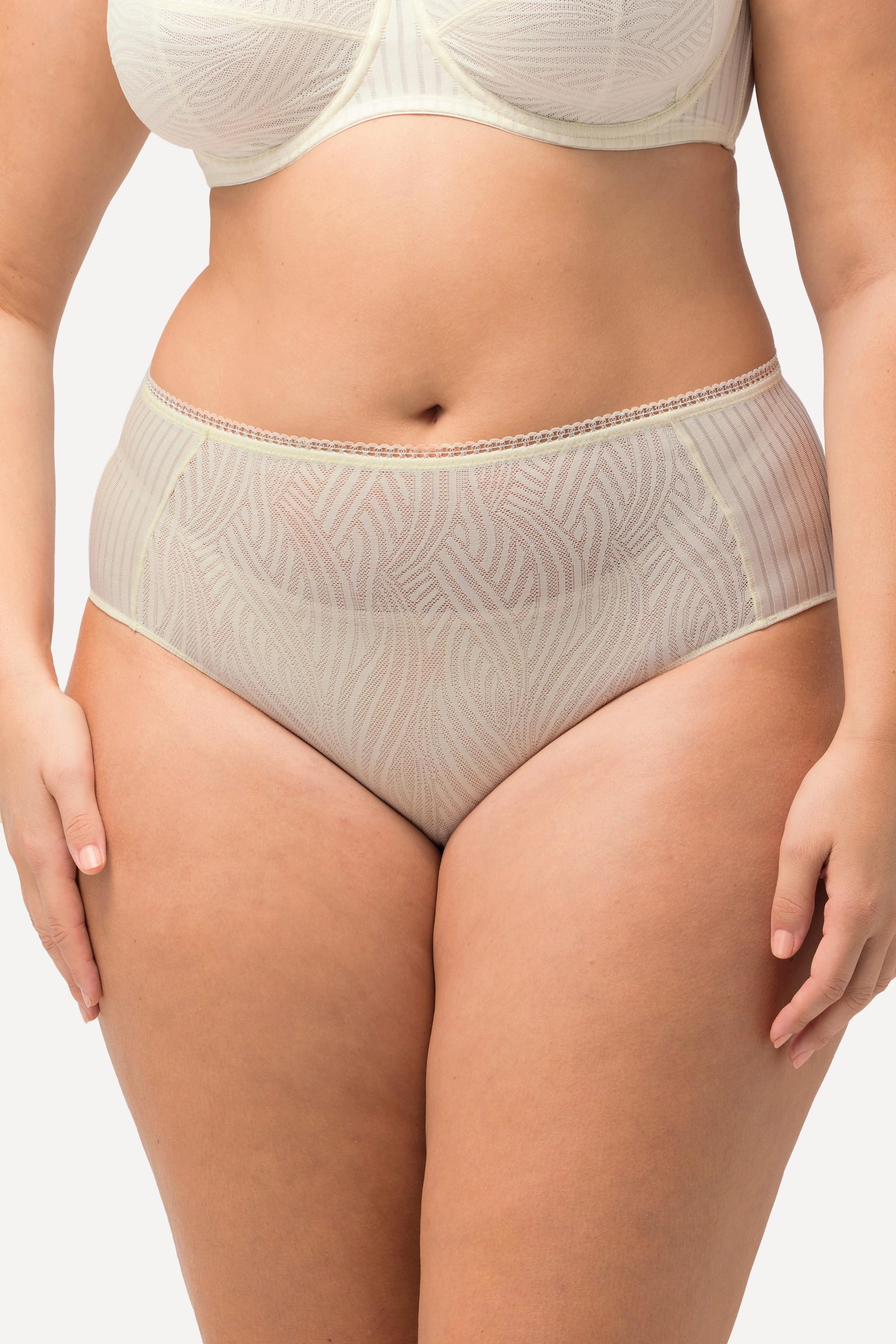 Ulla Popken Midislip, Rippjersey, Spitzeneinsatz