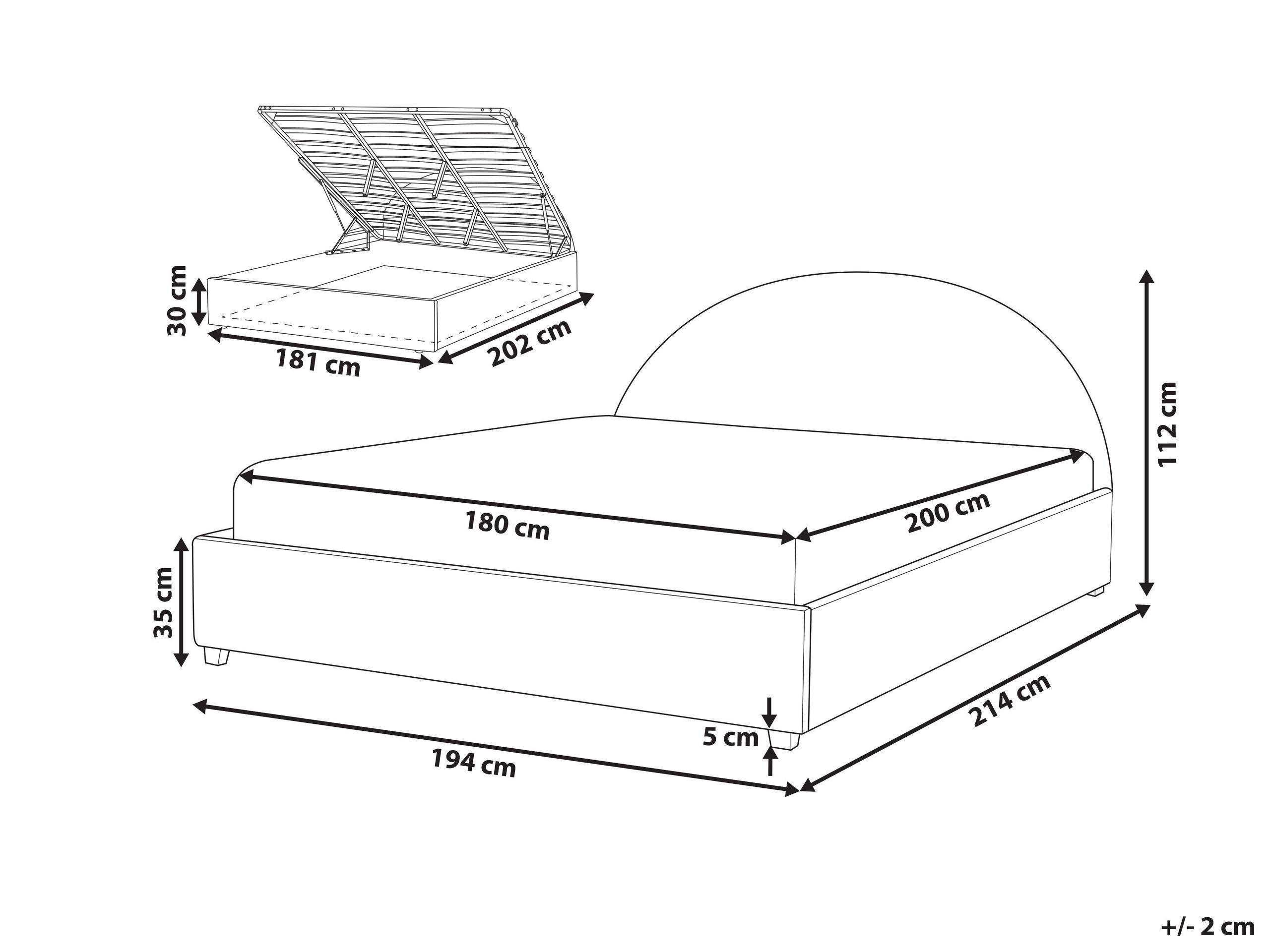 Beliani Bett mit Stauraum aus Polyester Retro VAUCLUSE