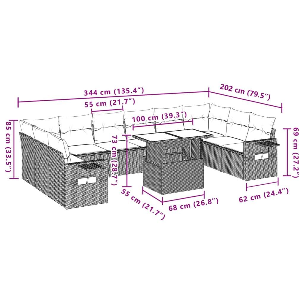 VidaXL Garten sofagarnitur poly-rattan