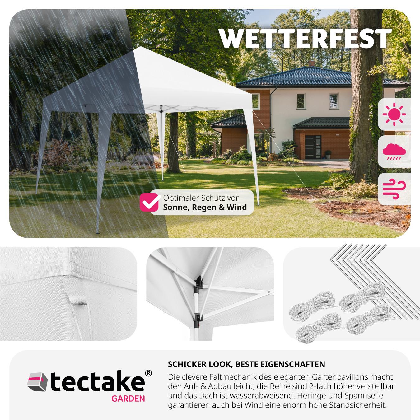 Tectake Pavillon höhenverstellbare Füsse