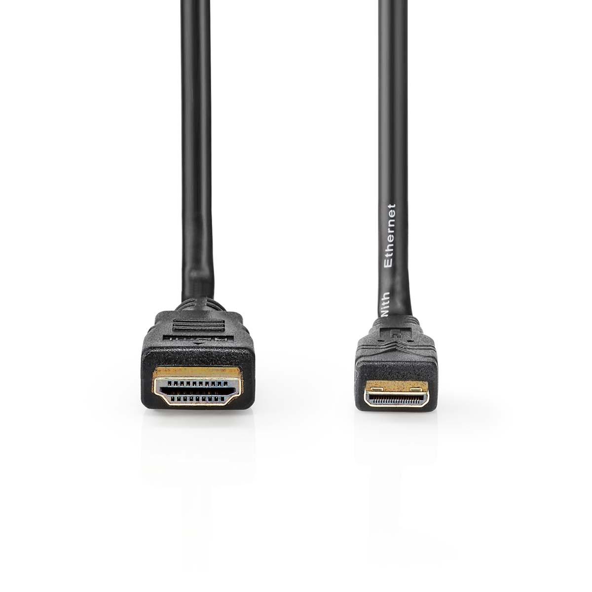 Nedis High Speed HDMI™ Kabel mit Ethernet | HDMI™ Stecker | HDMI™ Mini Stecker | 4K@30Hz | 10.2 Gbps | 2.00 m | Rund | PVC | Schwarz | Box