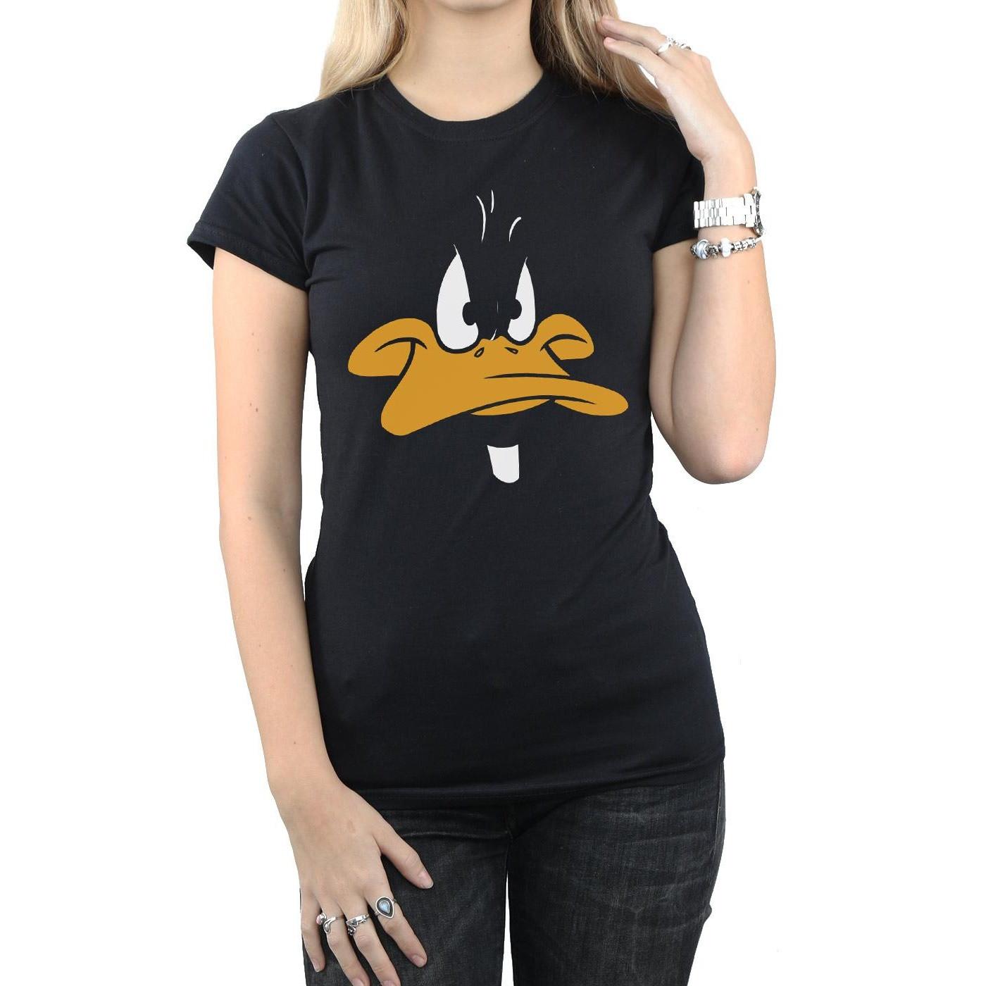 LOONEY TUNES Daffy Duck Gesicht Print T-Shirt