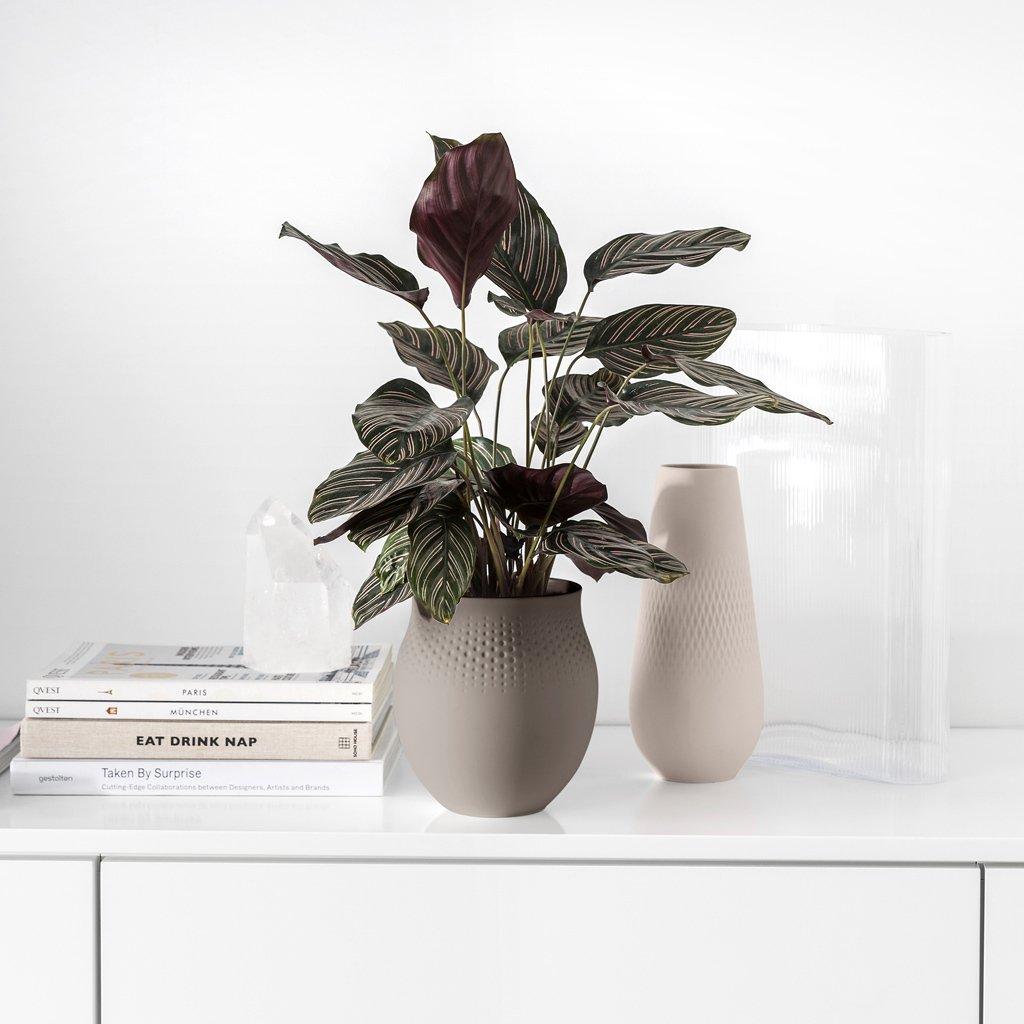 Villeroy&Boch Vase Perle groß Manufacture Collier taupe