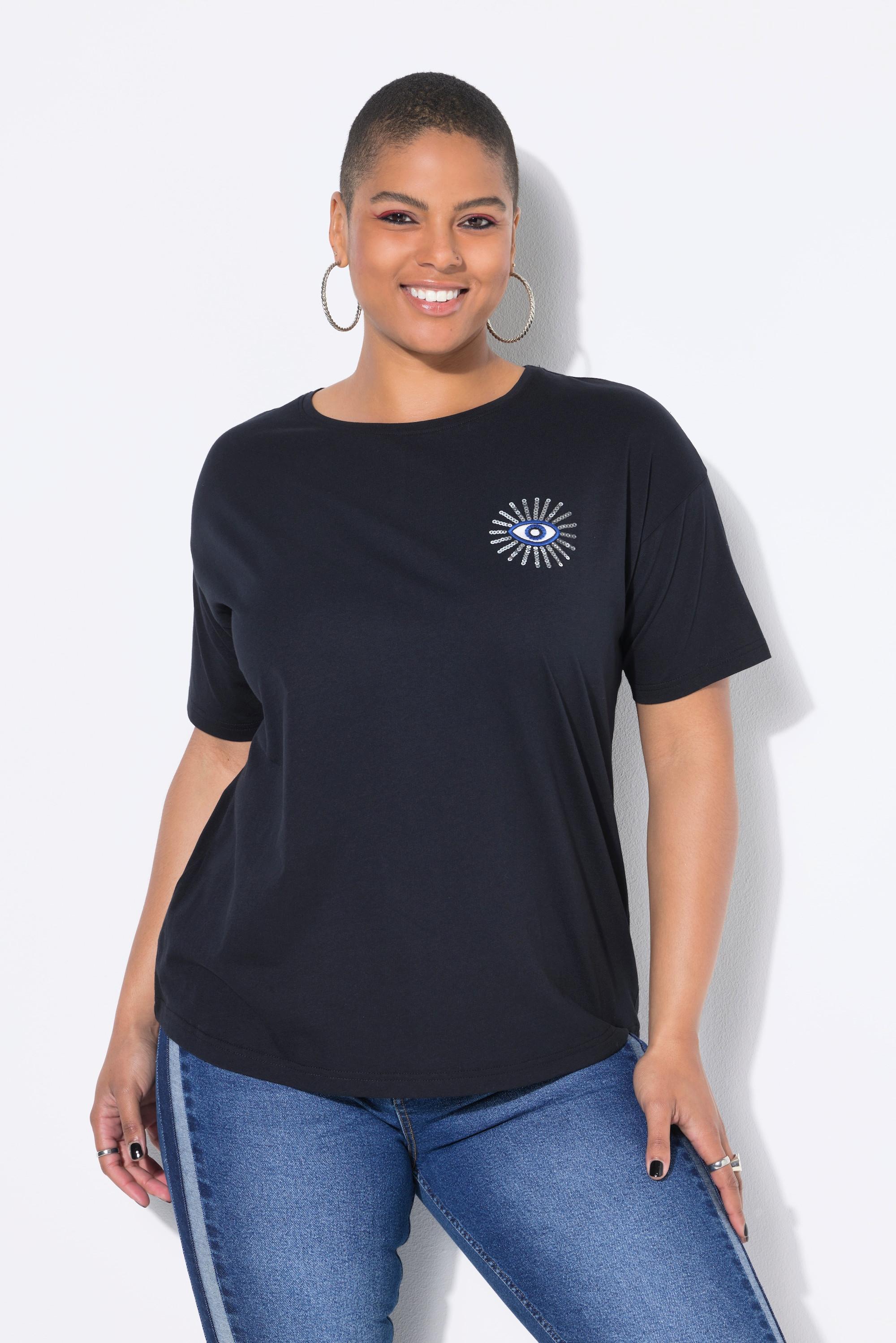 Studio Untold Oversized Glitter-Eye Halbarm T-Shirt