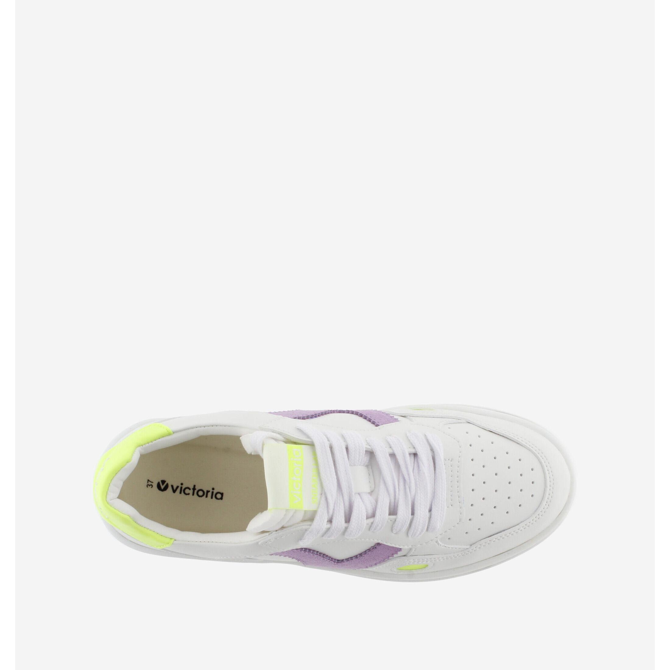 Victoria einzelne sneakers mit leder- und neon-effekt für damen