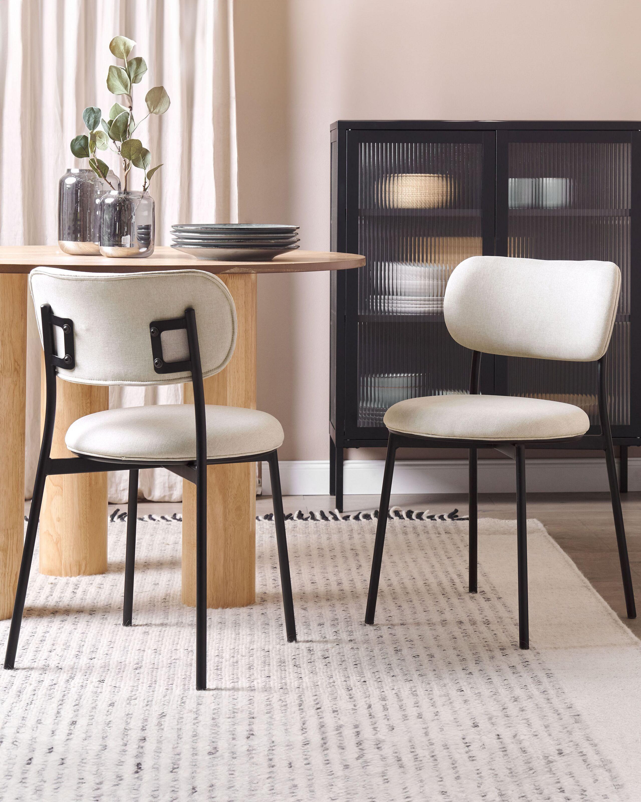 Beliani Esszimmerstuhl 2er Set aus Polyester Modern CASEY