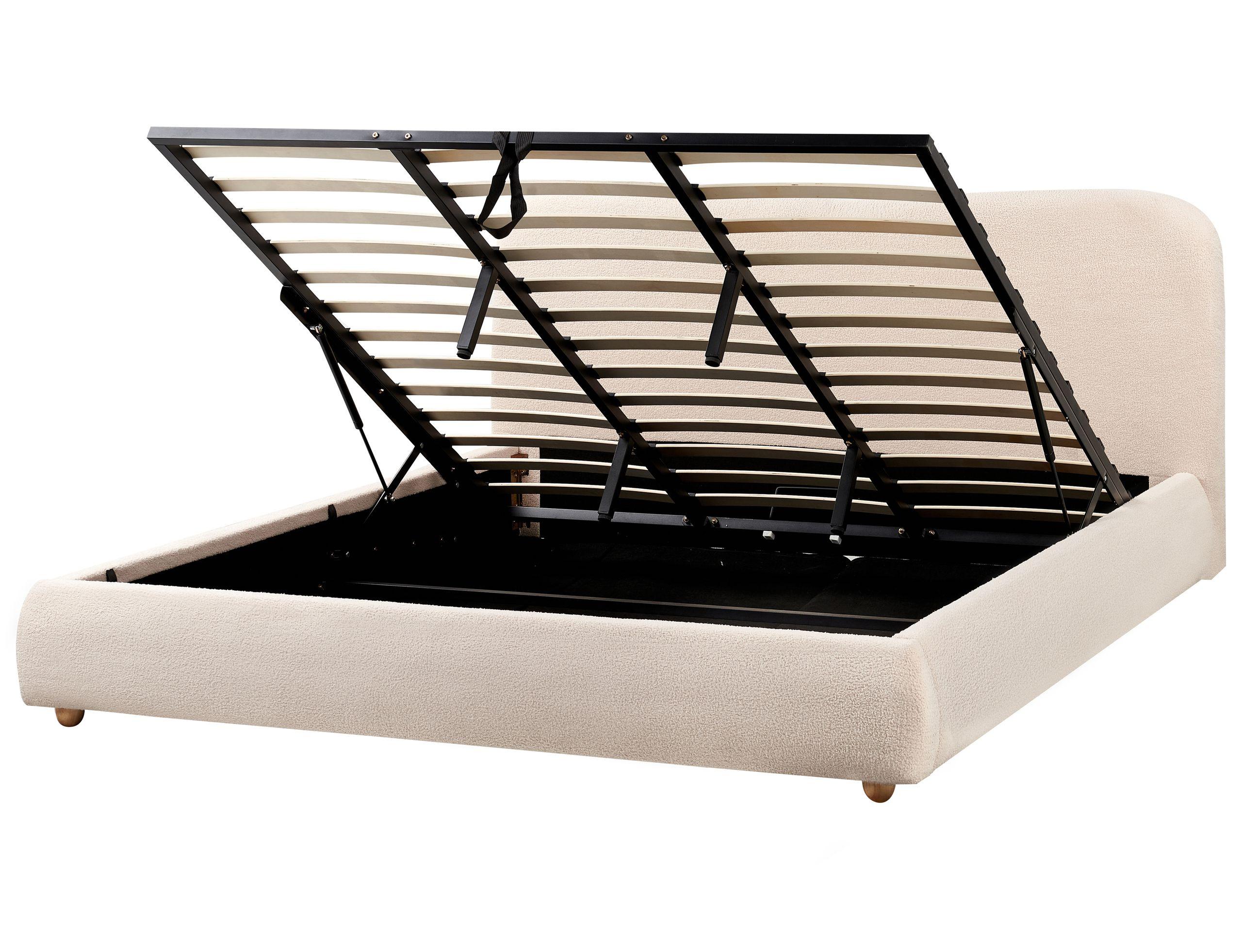 Beliani Bett mit Stauraum aus Bouclé Modern BLAGNAC