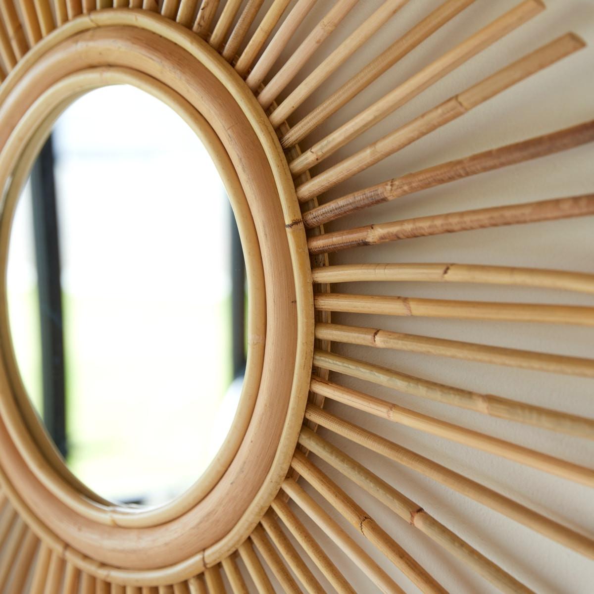 Tikamoon Spiegel aus Rattan natur 80 cm Isidore