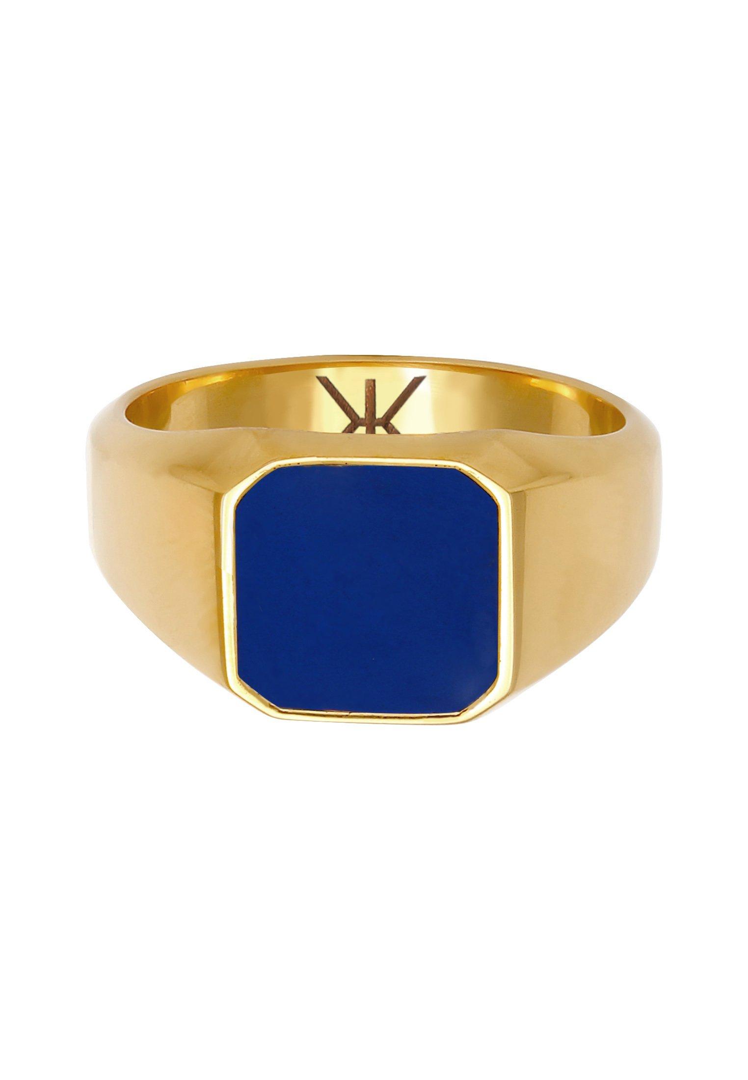 Kuzzoi Ring Siegelring Emaille Blau Basic 925 Silber