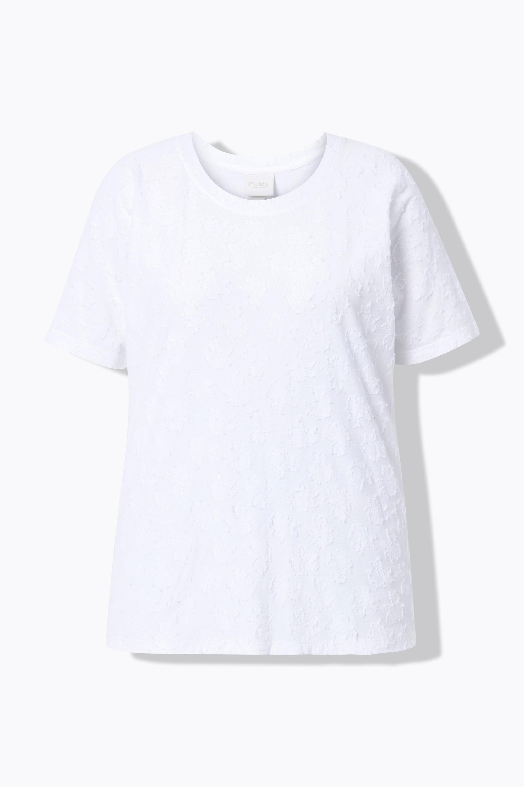 Ulla Popken T-Shirt 3D Struktur Rundhals Halbarm