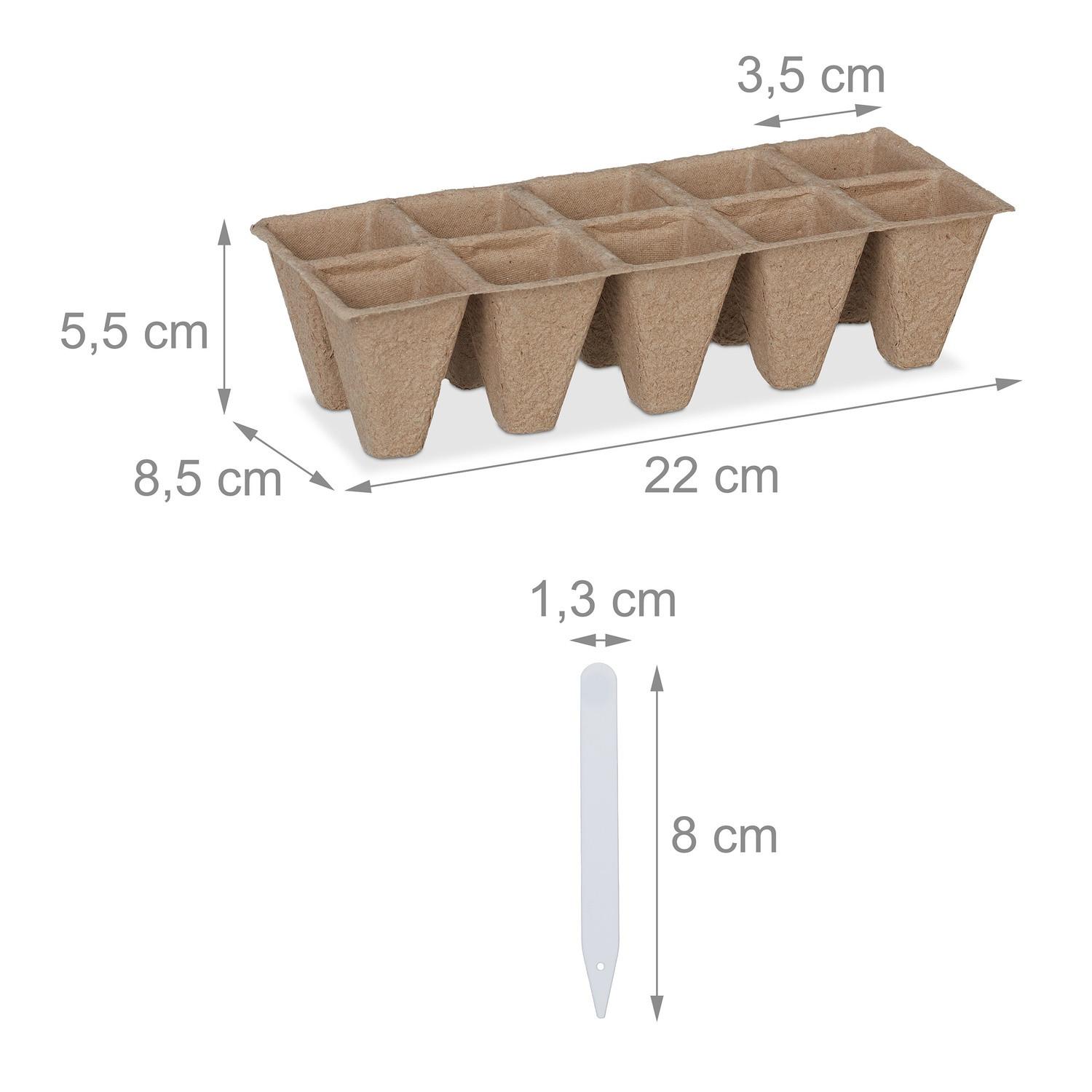 B2X Anzuchttöpfe, 200 Stück, mit Etikett