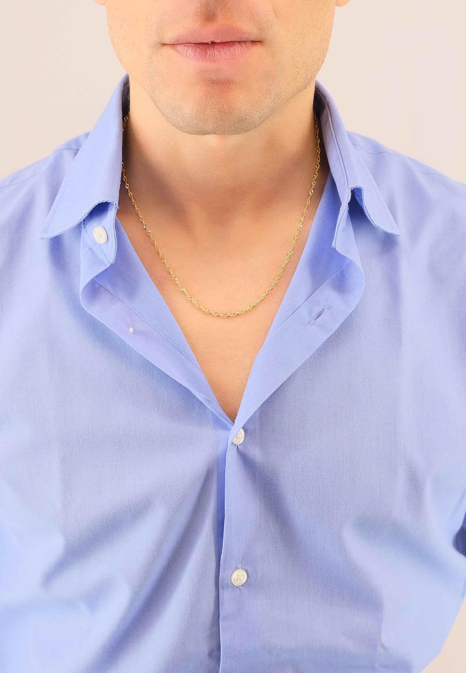 MUAU Schmuck Collier Singapur Gelbgold 750, 2.4mm, 45cm