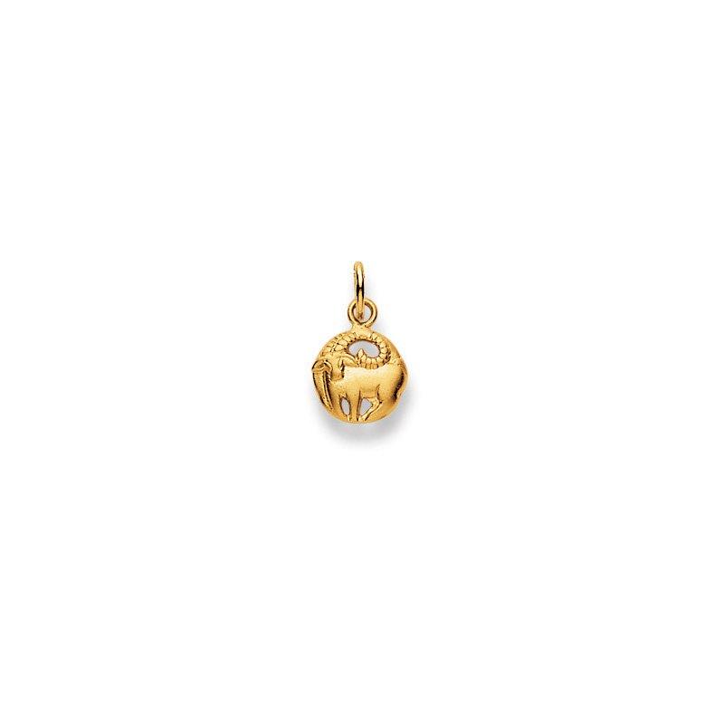 MUAU Schmuck Anhänger Sternzeichen Widder Gelbgold 750, 16x9mm