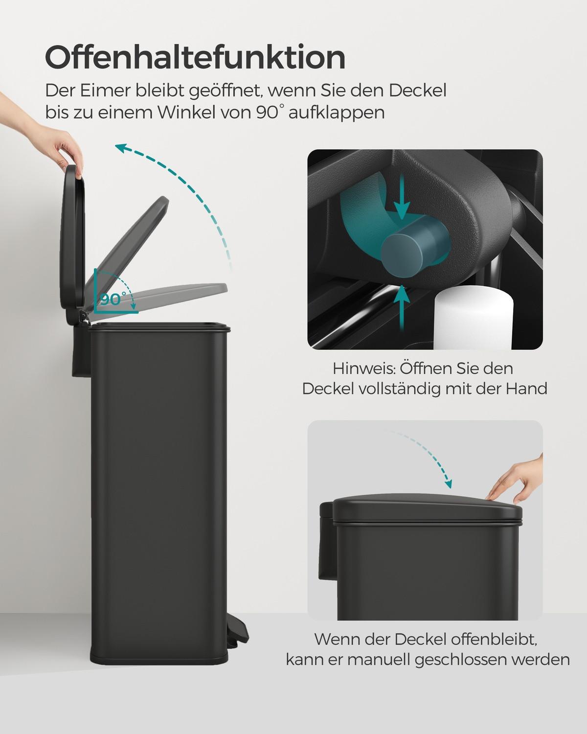 Pricenet 40-Liter-Küchenabfalleimer aus Stahl mit Soft-Close-Deckel