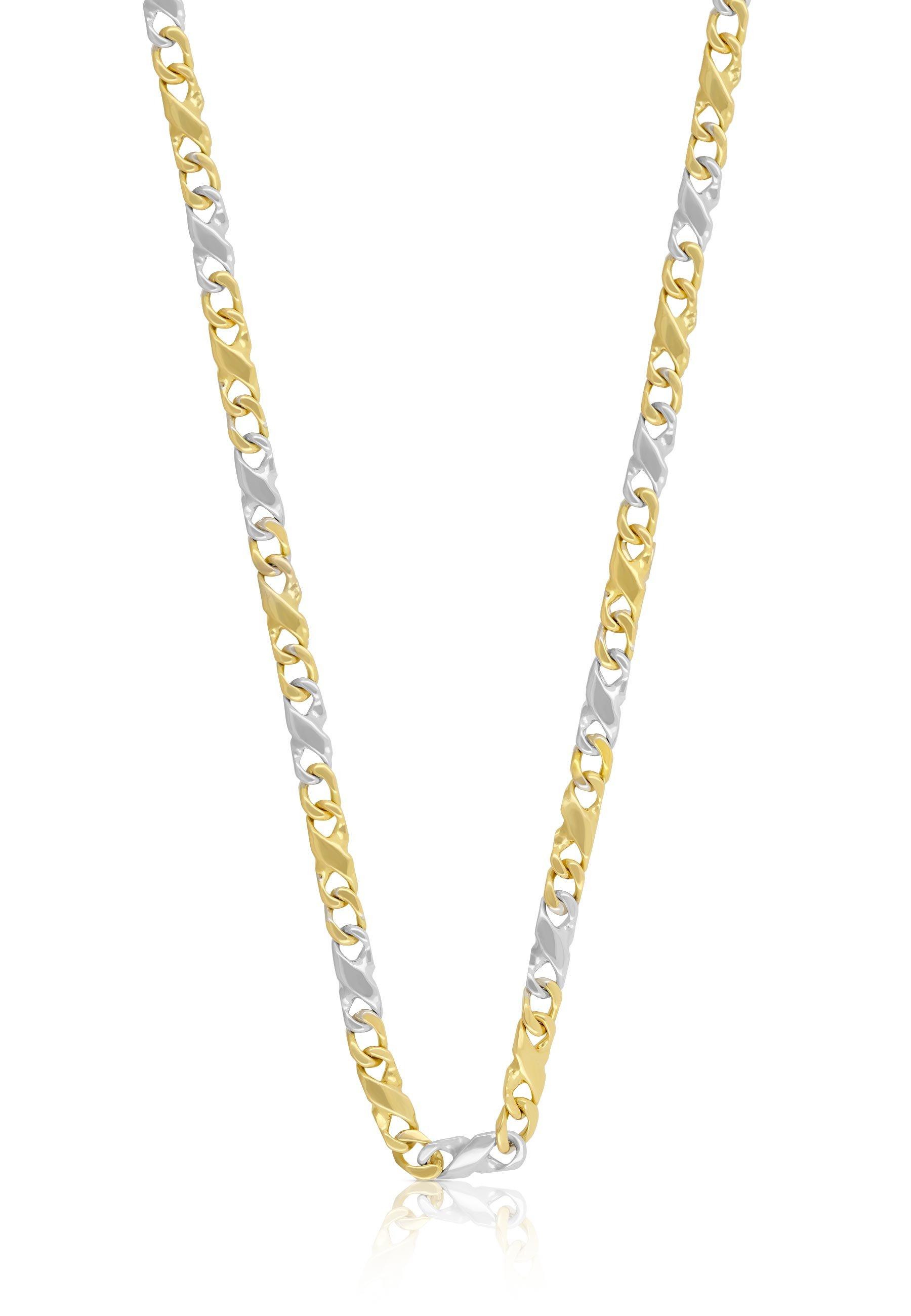 MUAU Schmuck Collier Carrera Bicolor Gelb-/Weissgold 750, 3.5mm, 50cm