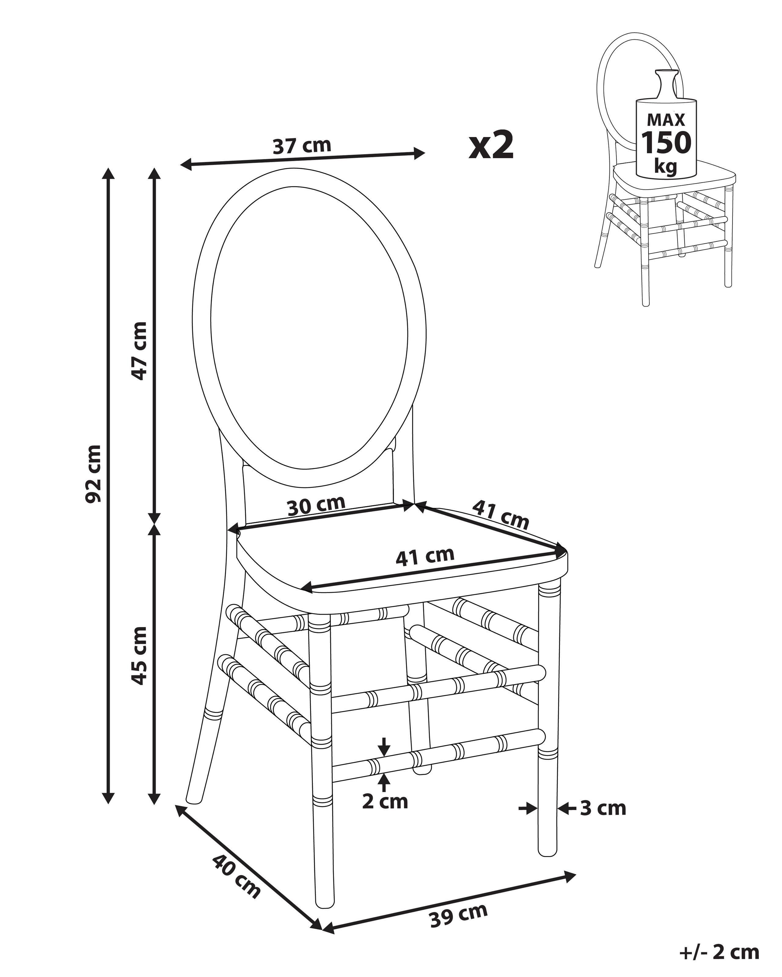 Beliani Esszimmerstuhl 2er Set aus Polycarbonat Glamourös MONTROSE