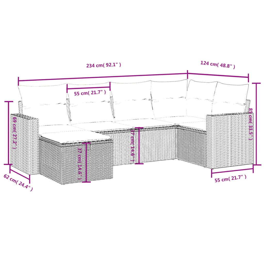 VidaXL Garten sofagarnitur poly-rattan