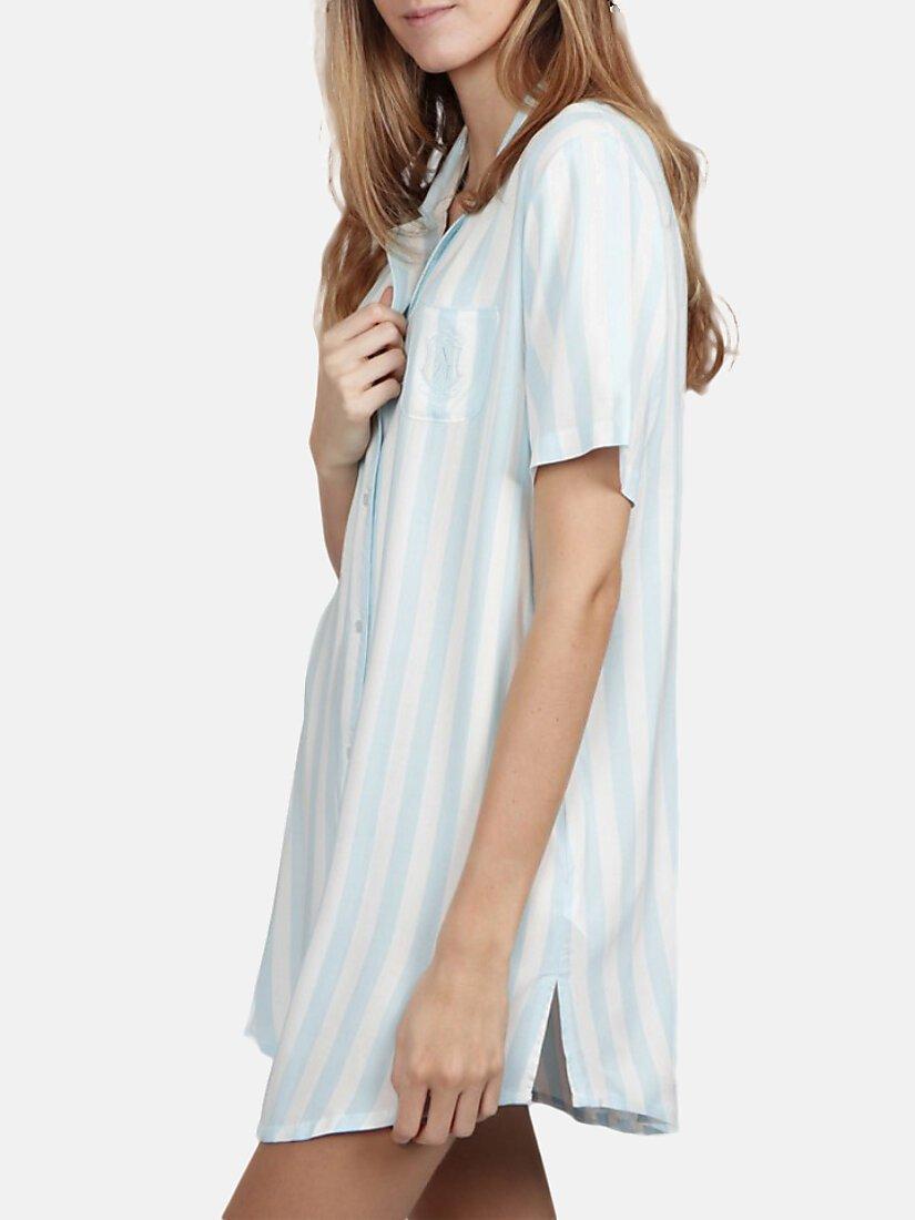 Admas Nachthemd Classic Stripes blau