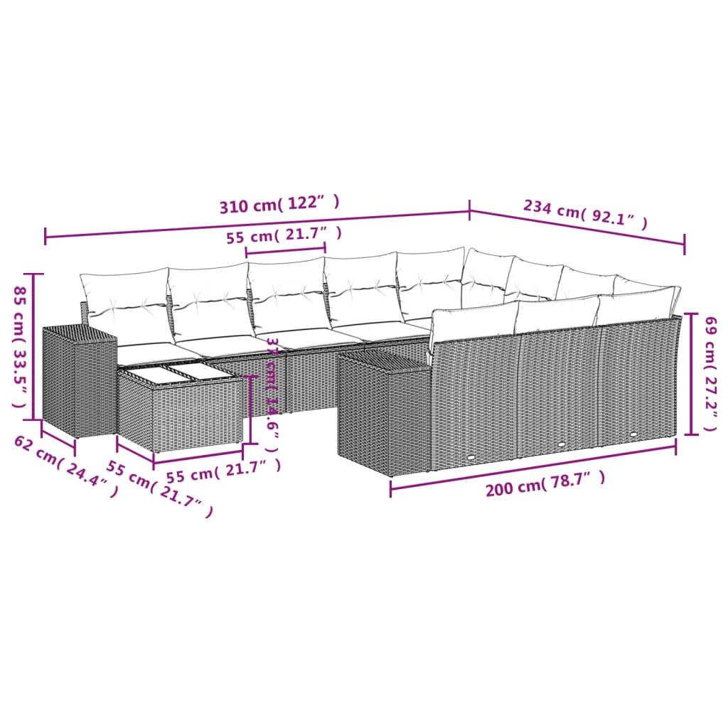 VidaXL Garten sofagarnitur poly-rattan