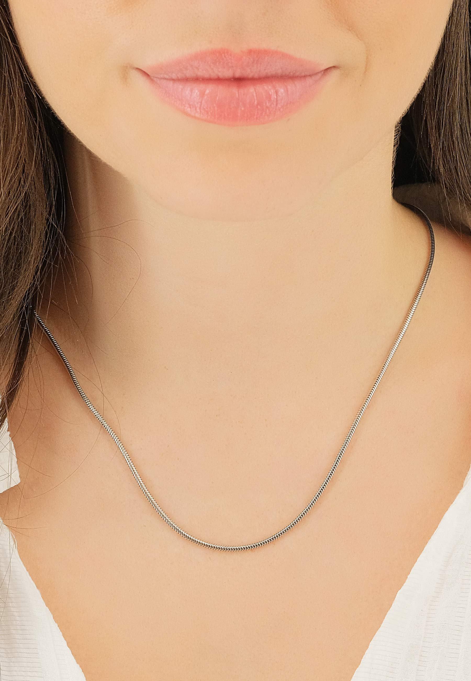 MUAU Schmuck Collier Schlange Weissgold 750, 1.9mm, 50cm